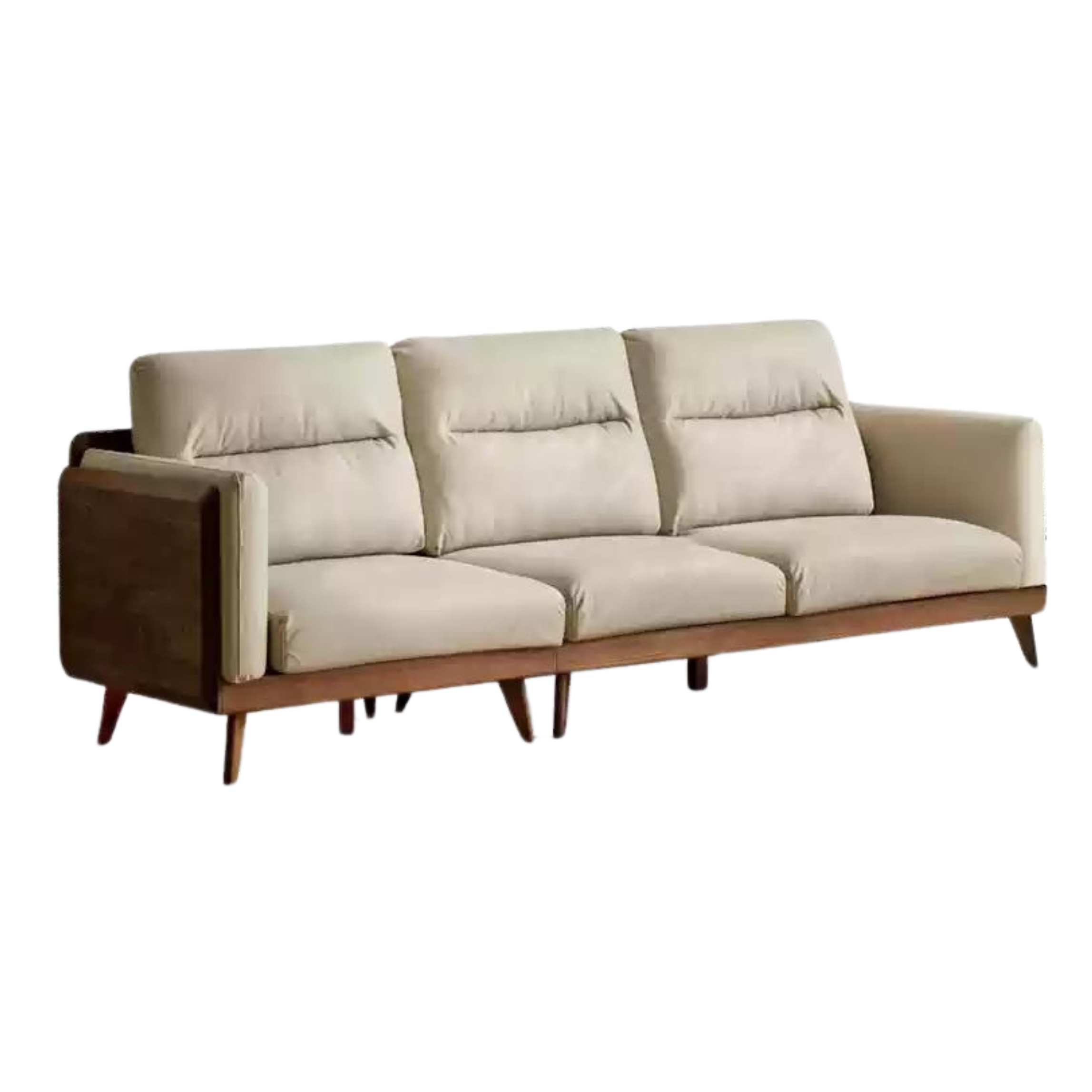 Black Walnut Solid Wood Sofa, Technology Cloth, fabric