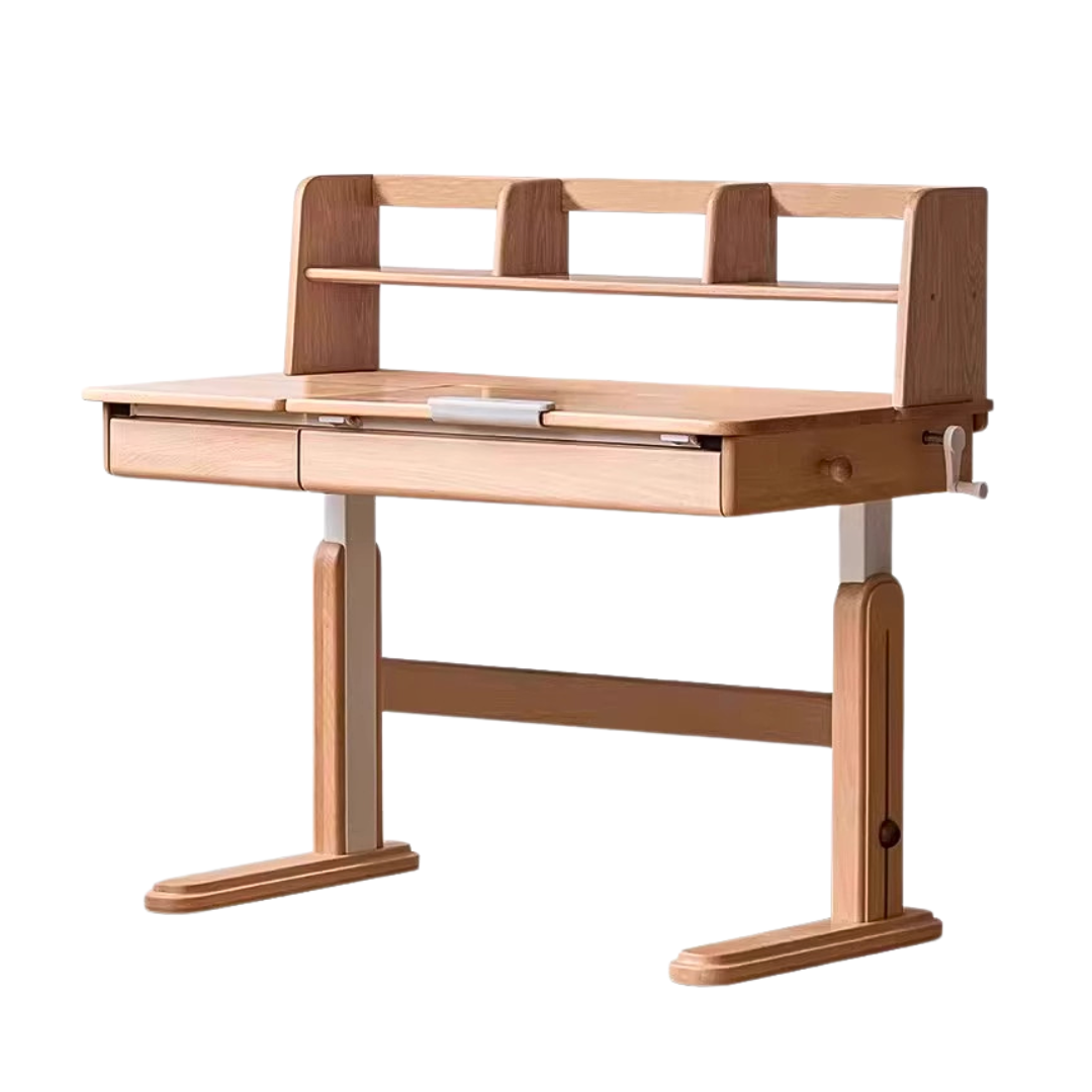 Beech solid wood children's study adaptive desktop, lifting table