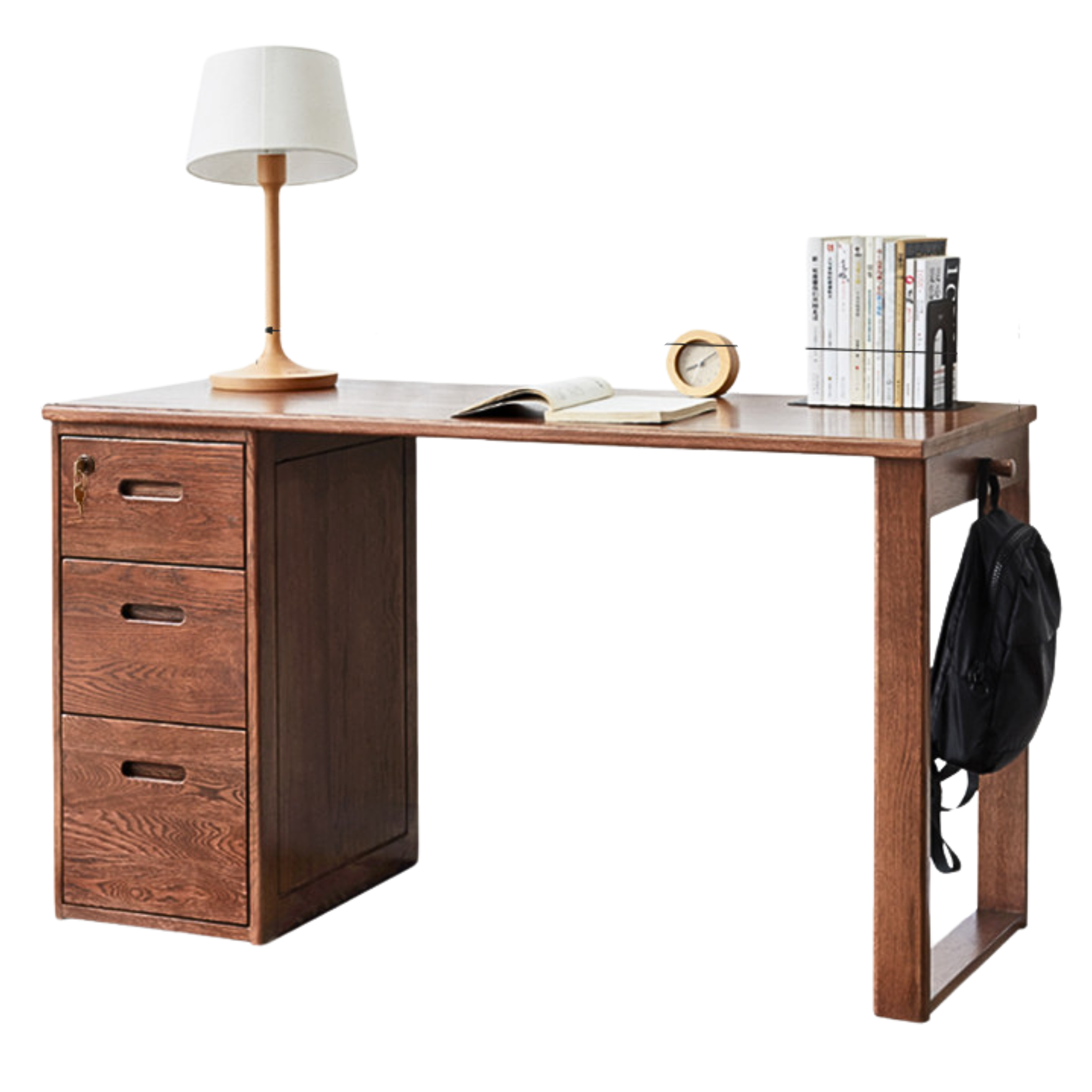 Oak Solid Wood Walnut color office Desk,"Together" combination desk-