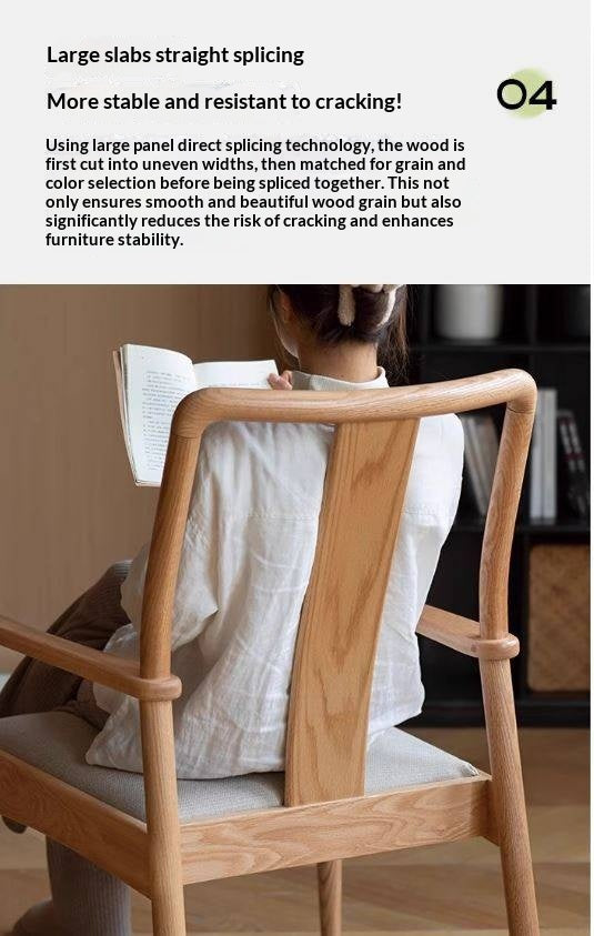 Oak Solid Wood Backrest Soft Chair