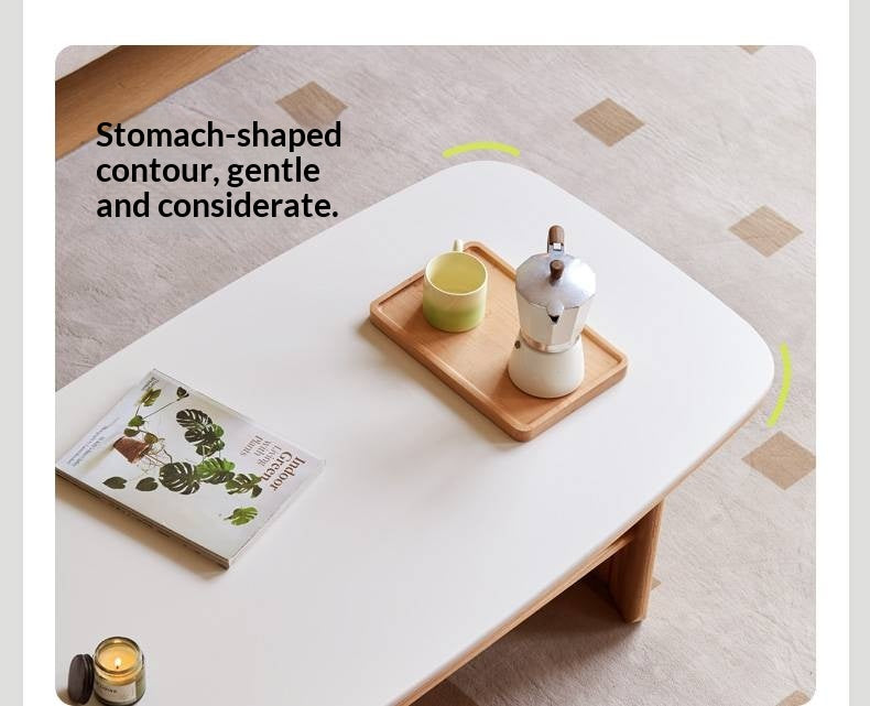 Oak Solid Wood Modern Slab Coffee Table