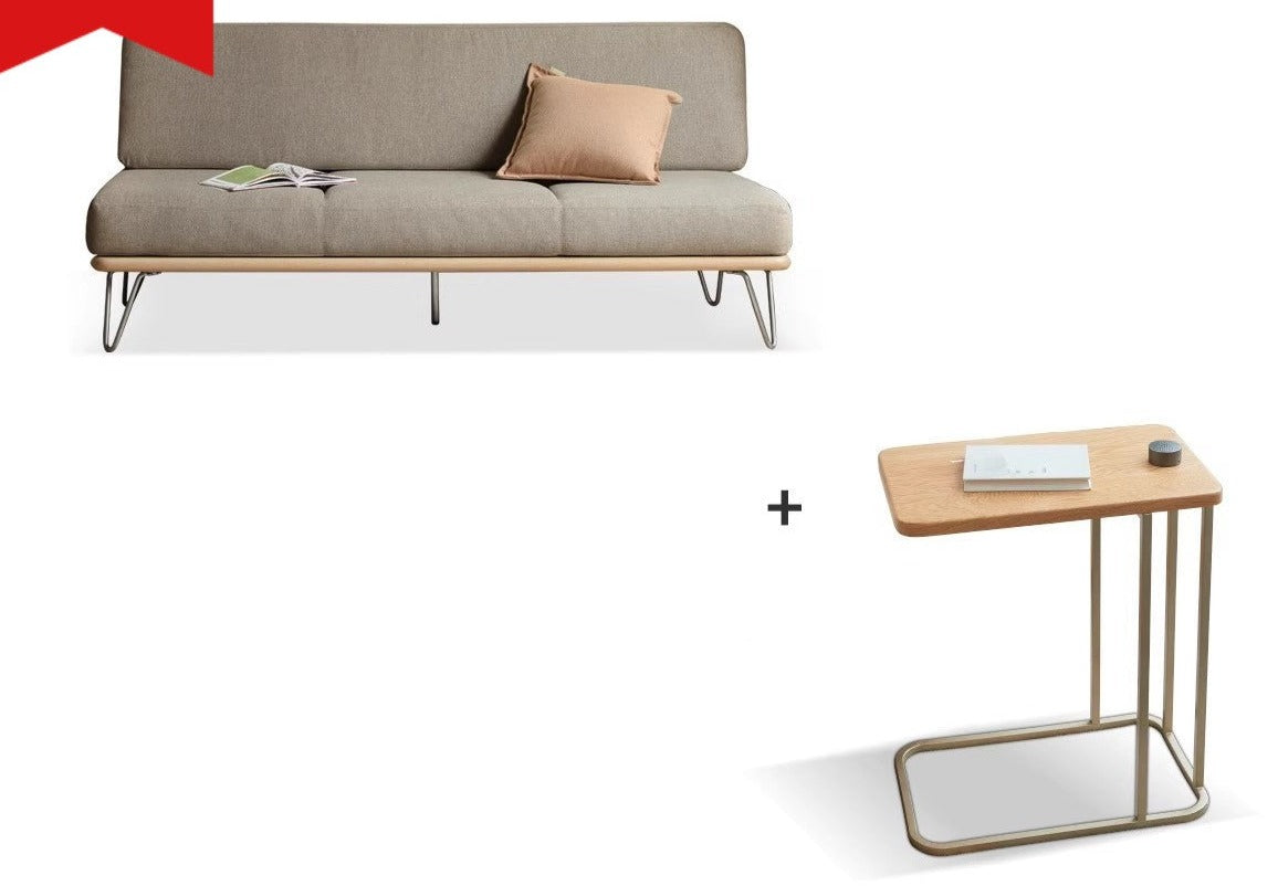 Oak solid wood high-leg fabric sofa"