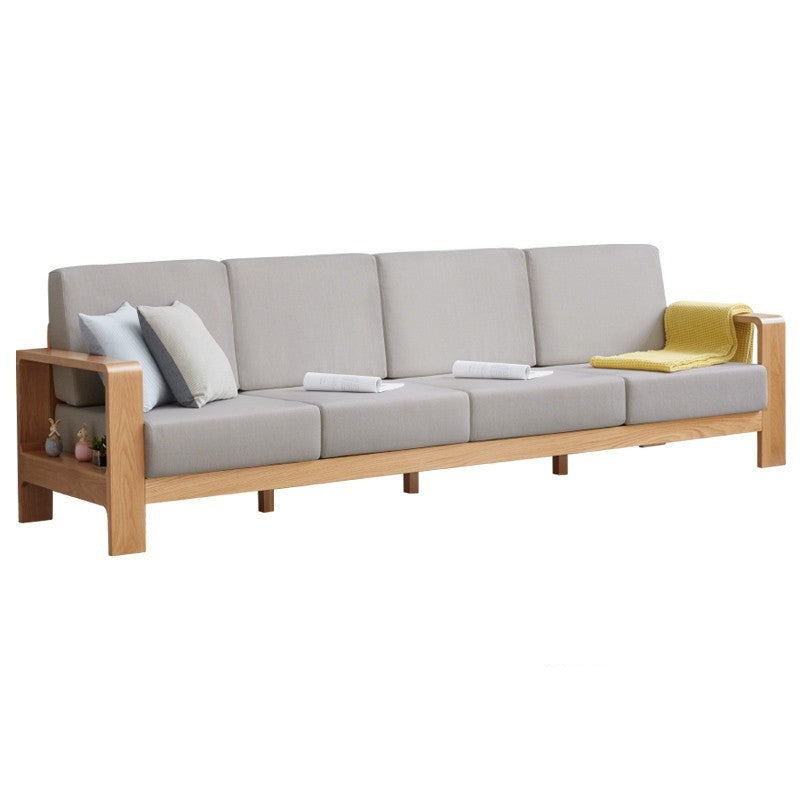 Oak Solid Wood Modern Fabric Sofa"