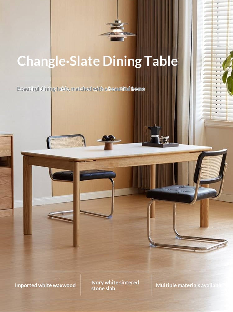 Ash, Oak Solid Wood Modern Minimalist Style Slab Dining Table
