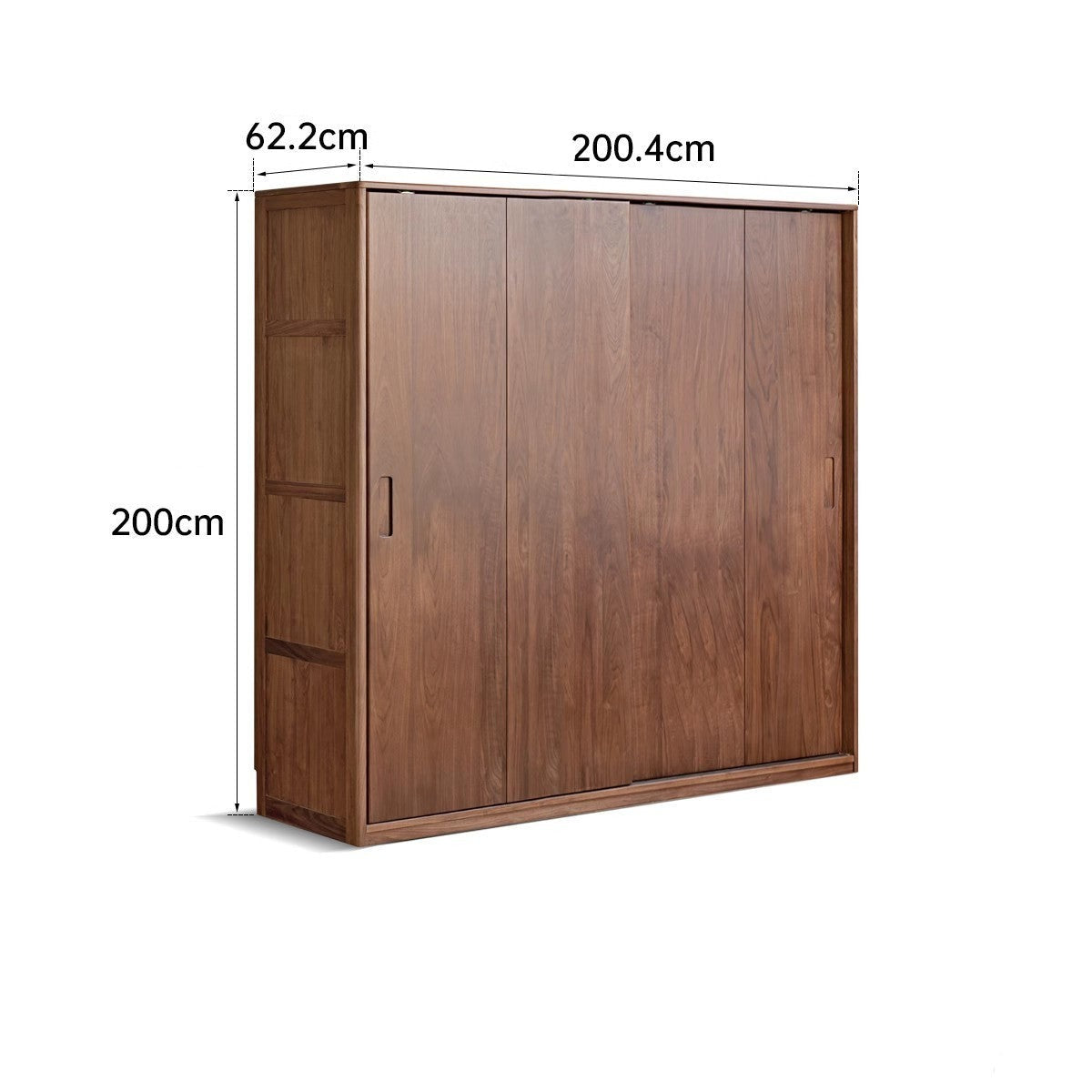 Black walnut solid wood sliding door wardrobe -