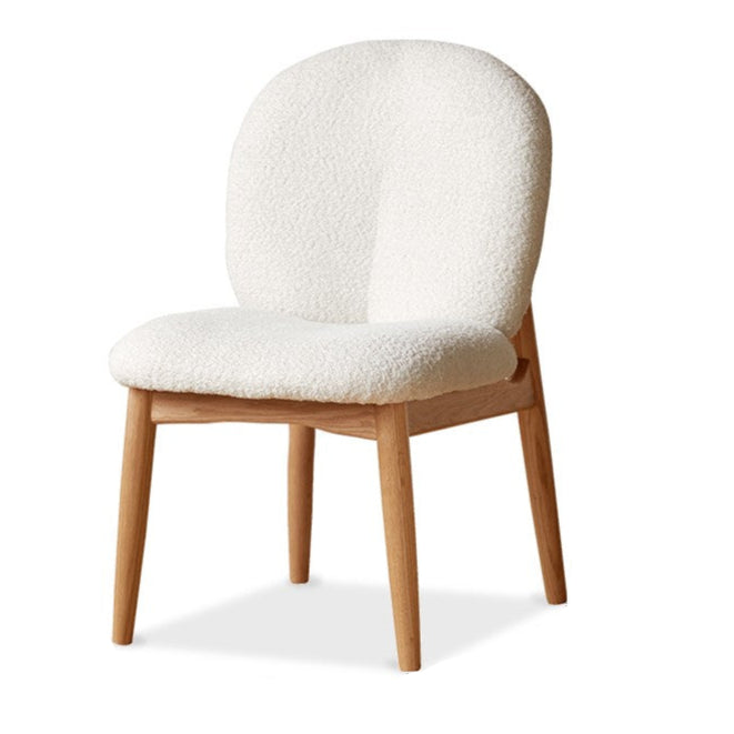 Oak Solid Wood Leisure Soft Chair Study Cream Style