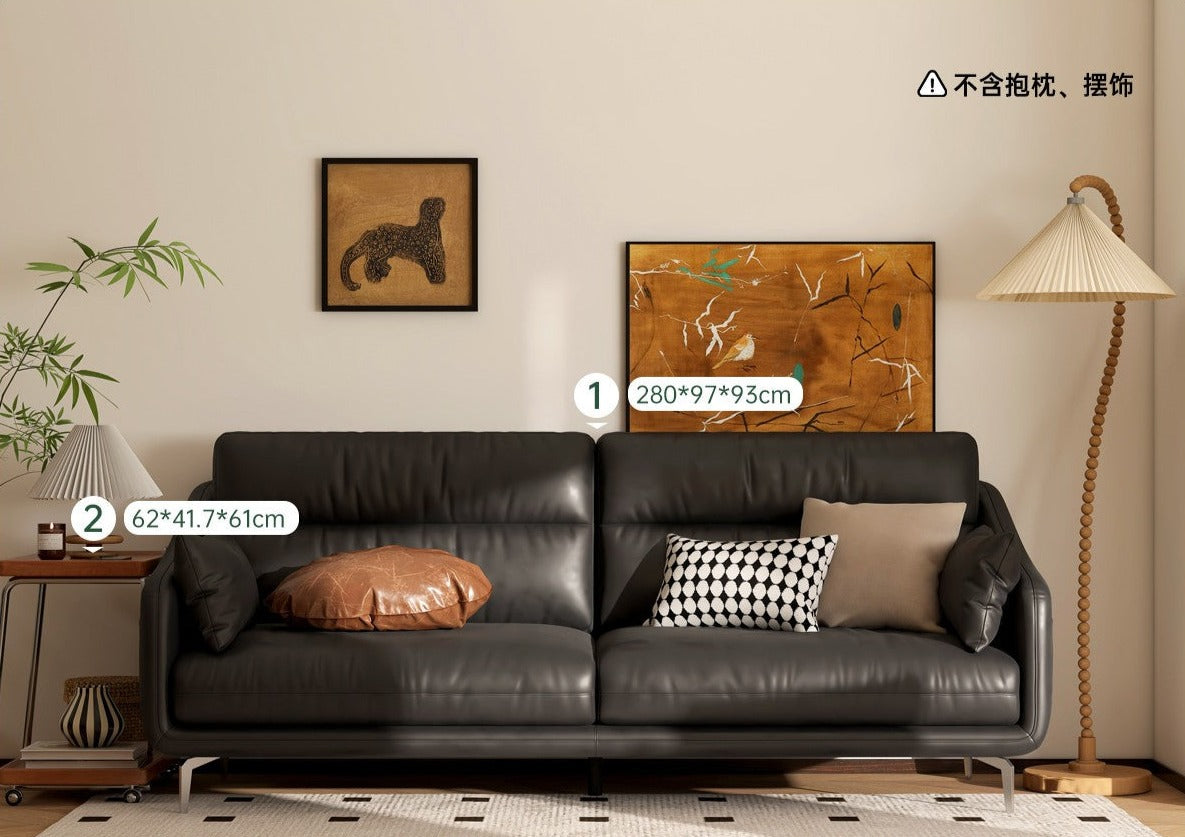 First layer cowhide sofa living room middle-aged style furniture combination set"
