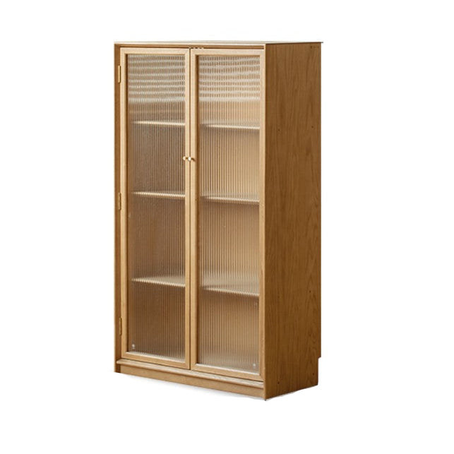 Ash solid wood modern glass floor cabinet