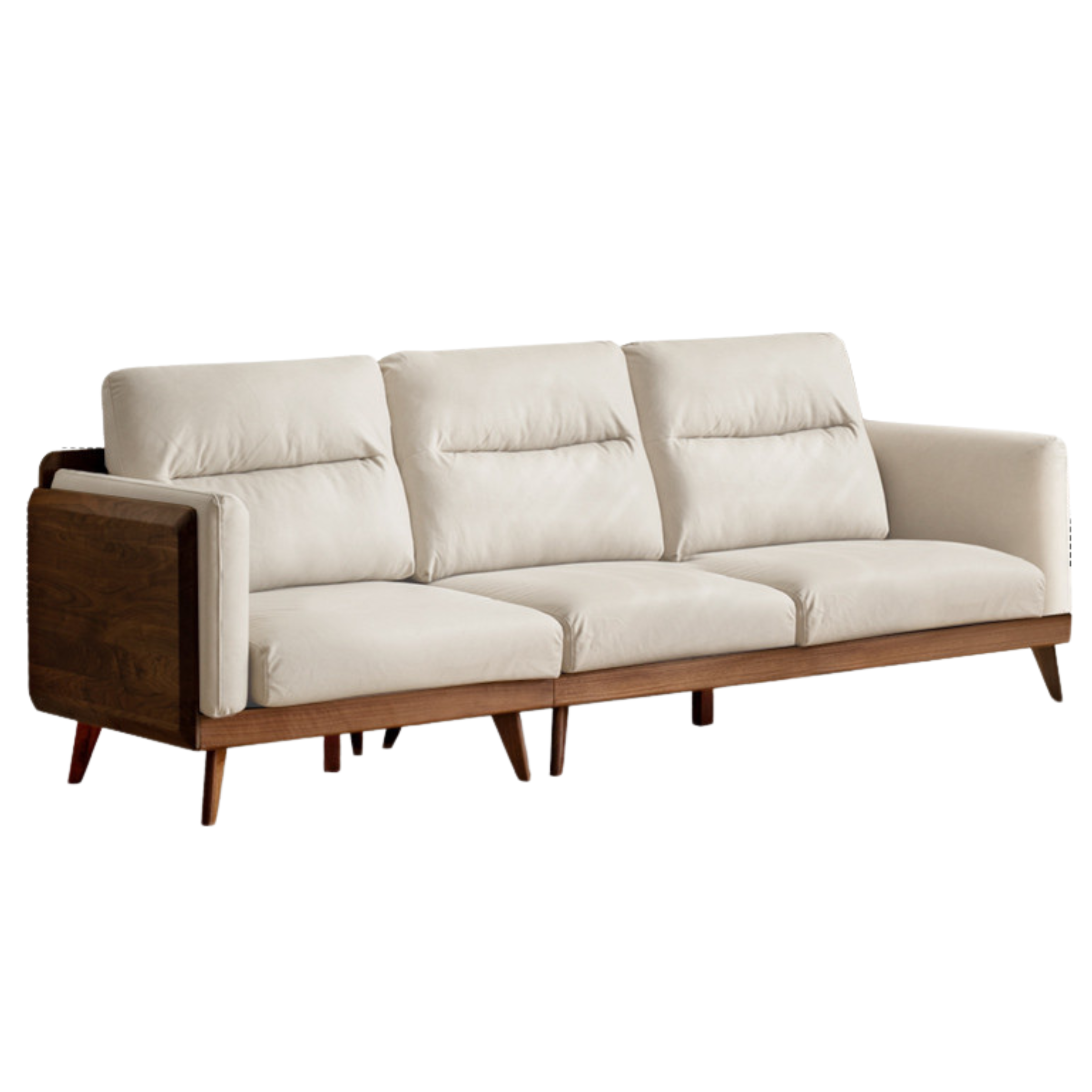 Black Walnut Solid Wood Sofa, Technology Cloth, fabric