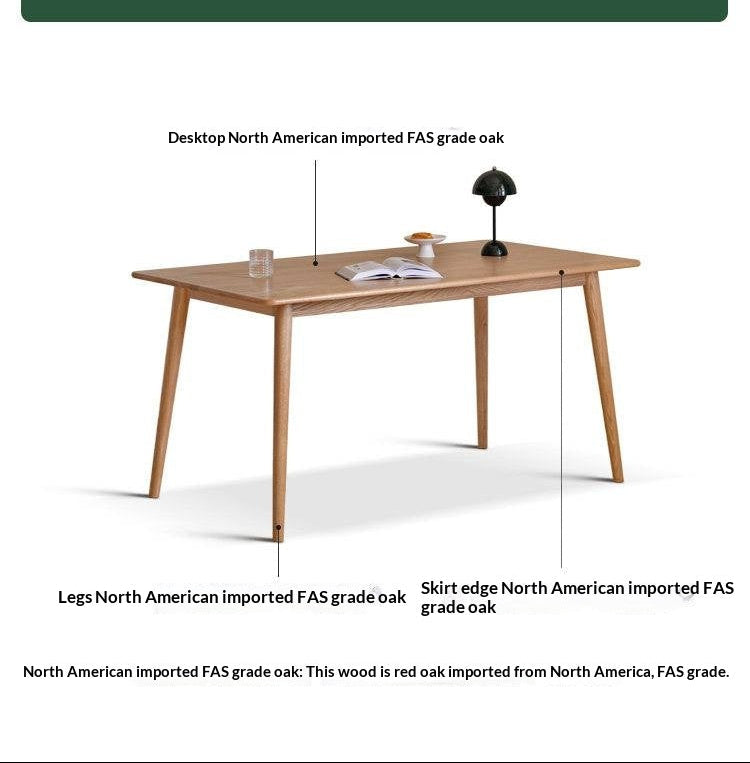 Oak Solid Wood Modern Dining Table