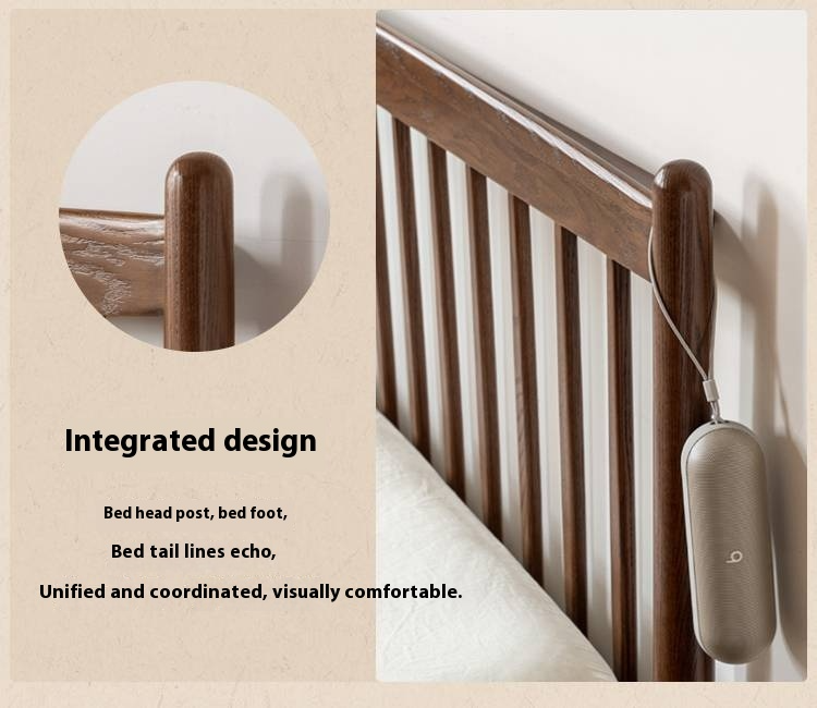 Oak Solid Wood Modern Simple Bed