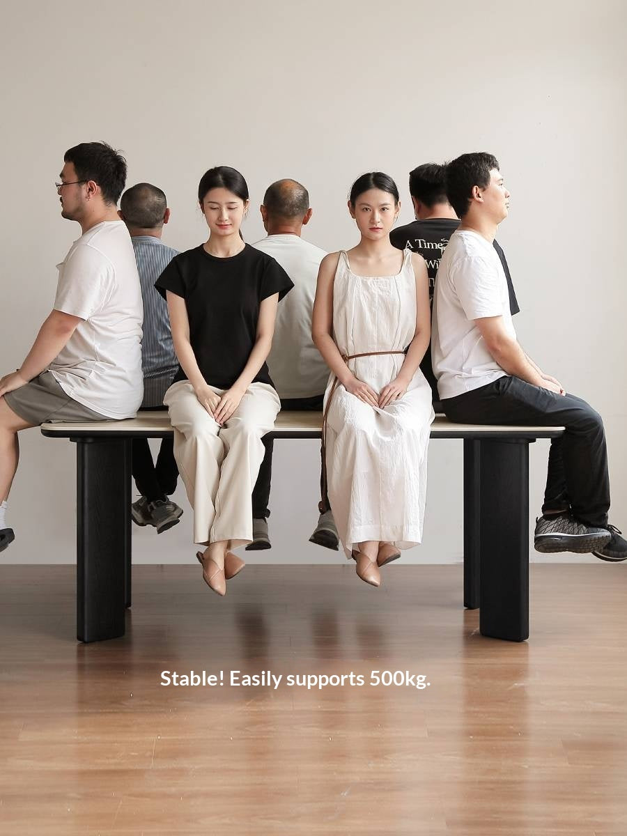 Oak Solid Wood Modern Cave Stone Rock Plate Dining Table