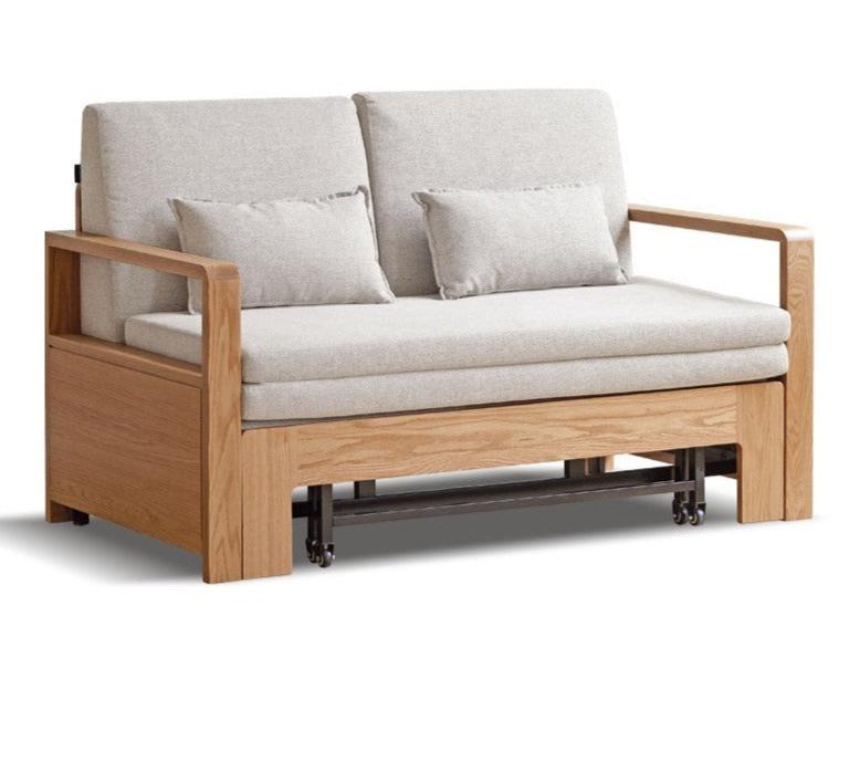 Oak Solid Wood Sofa Bed Modern Multifunctional