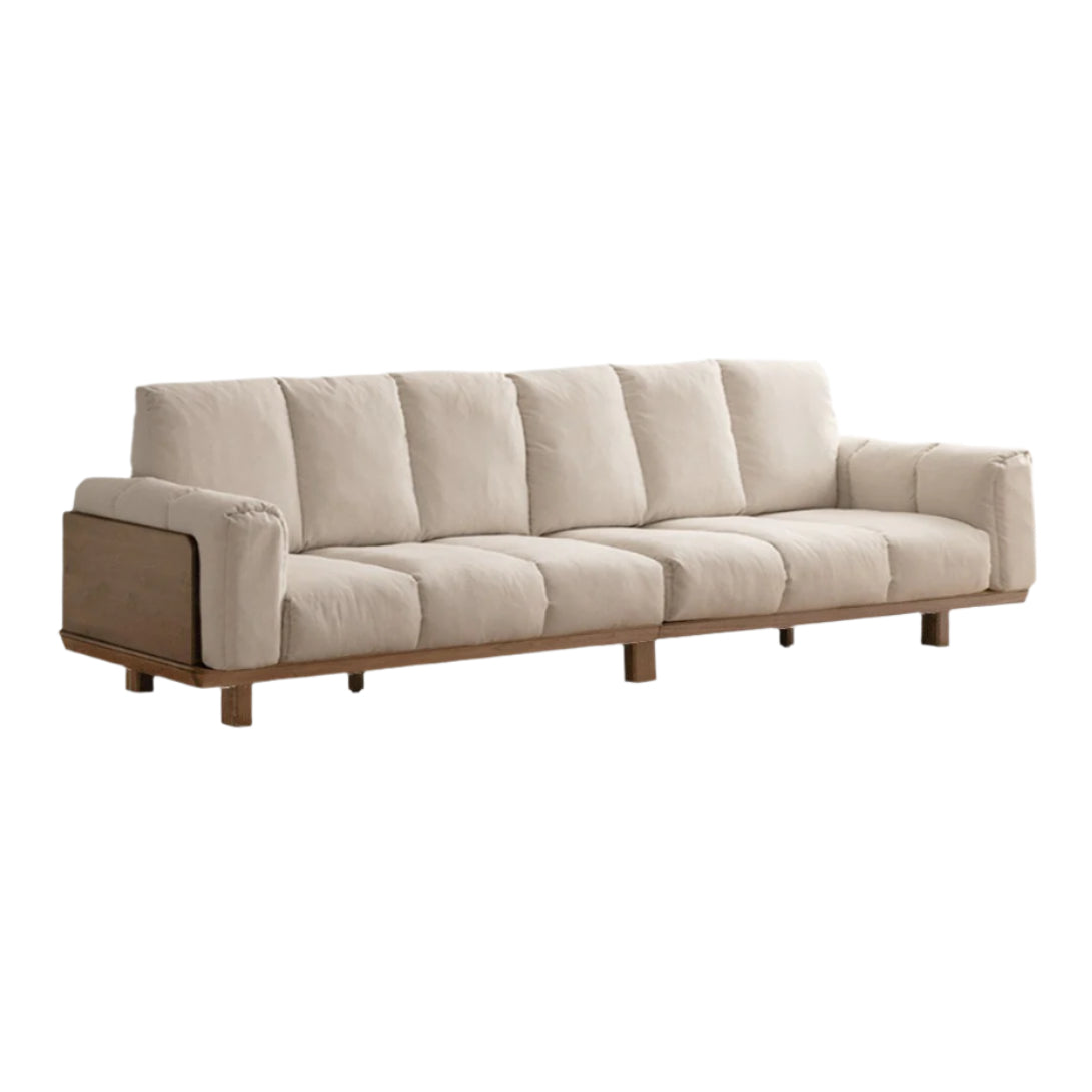 Black Walnut, Ash Solid Wood Modern Down Straight Sofa