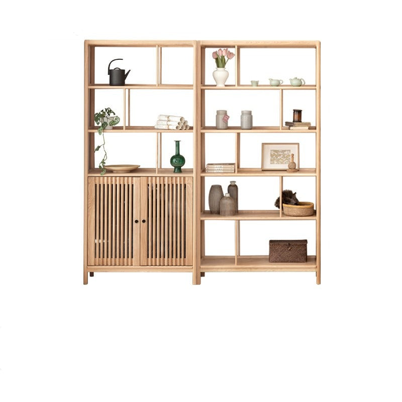 Ash solid wood bookshelf combined bookcase display cabinet wall shelf<