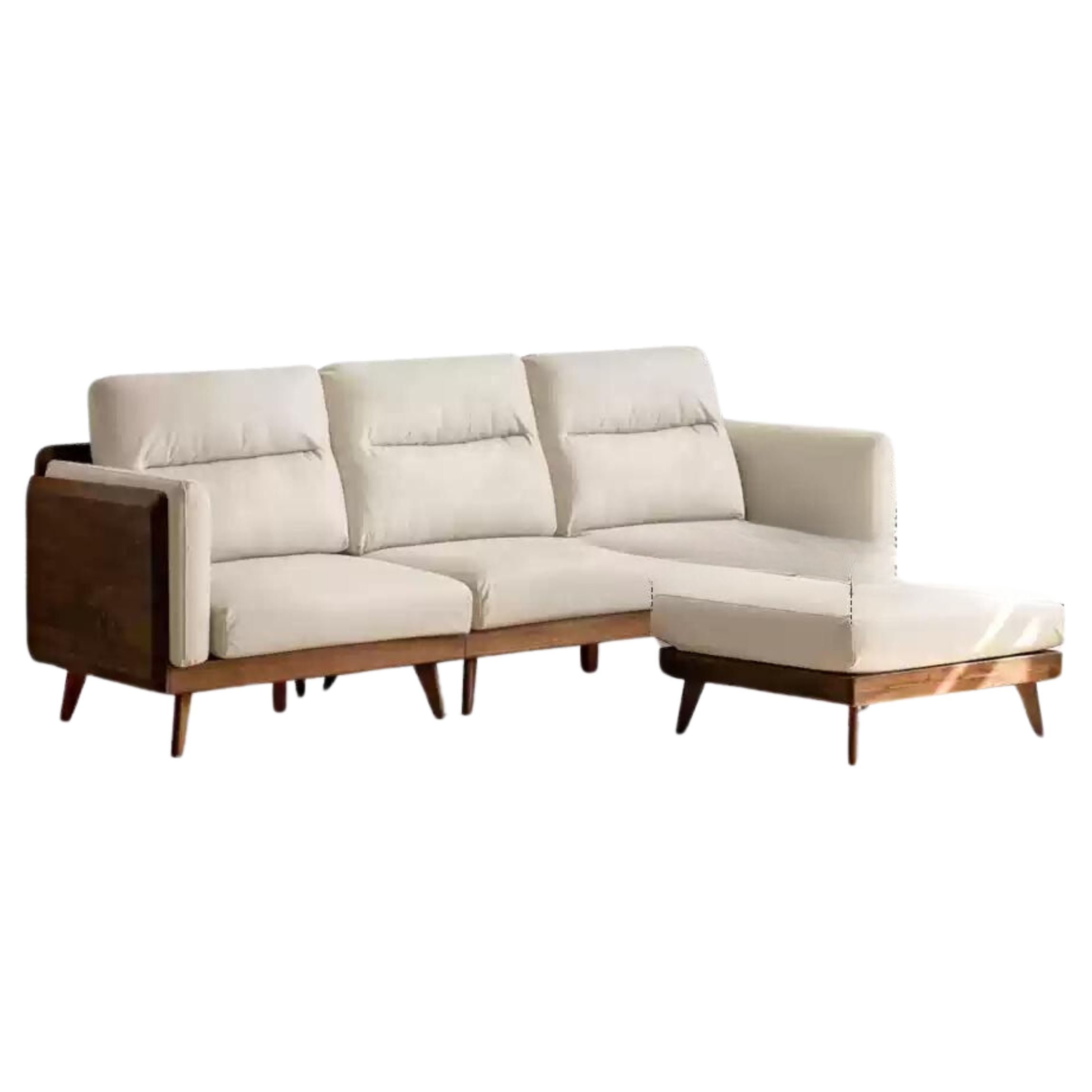 Black Walnut Solid Wood Sofa, Technology Cloth, fabric