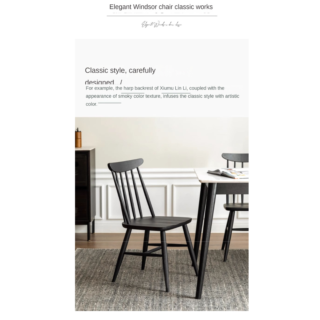 2 pcs set-Windsor Chair Smoked OAK solid wood-