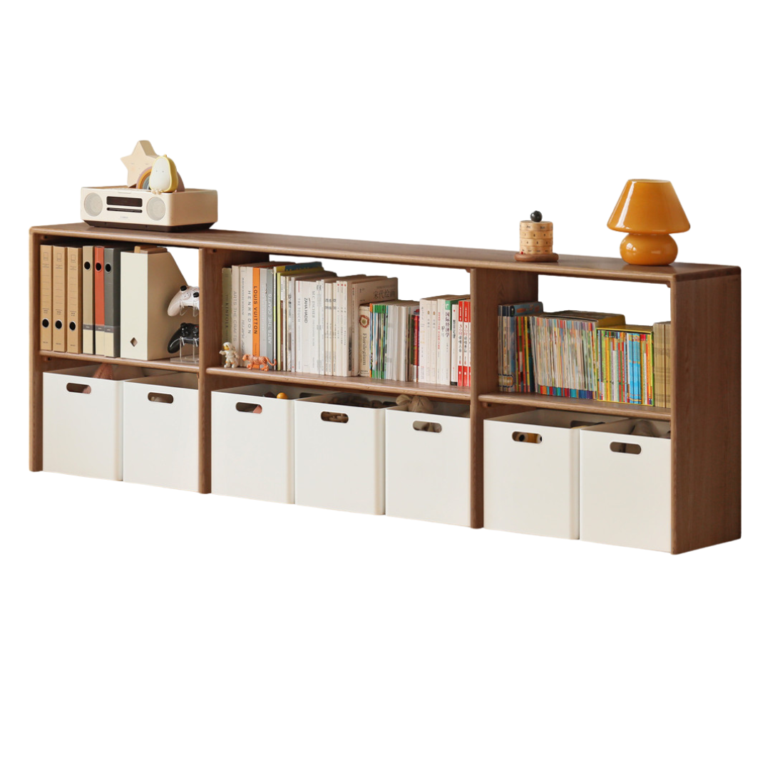 Oak Solid Wood TV Cabinet Minimalist Children's Toy Storage