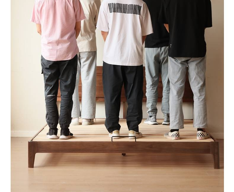 North American Black Walnut, Oak, Catalpa Solid Wood Modern Minimalist Bed