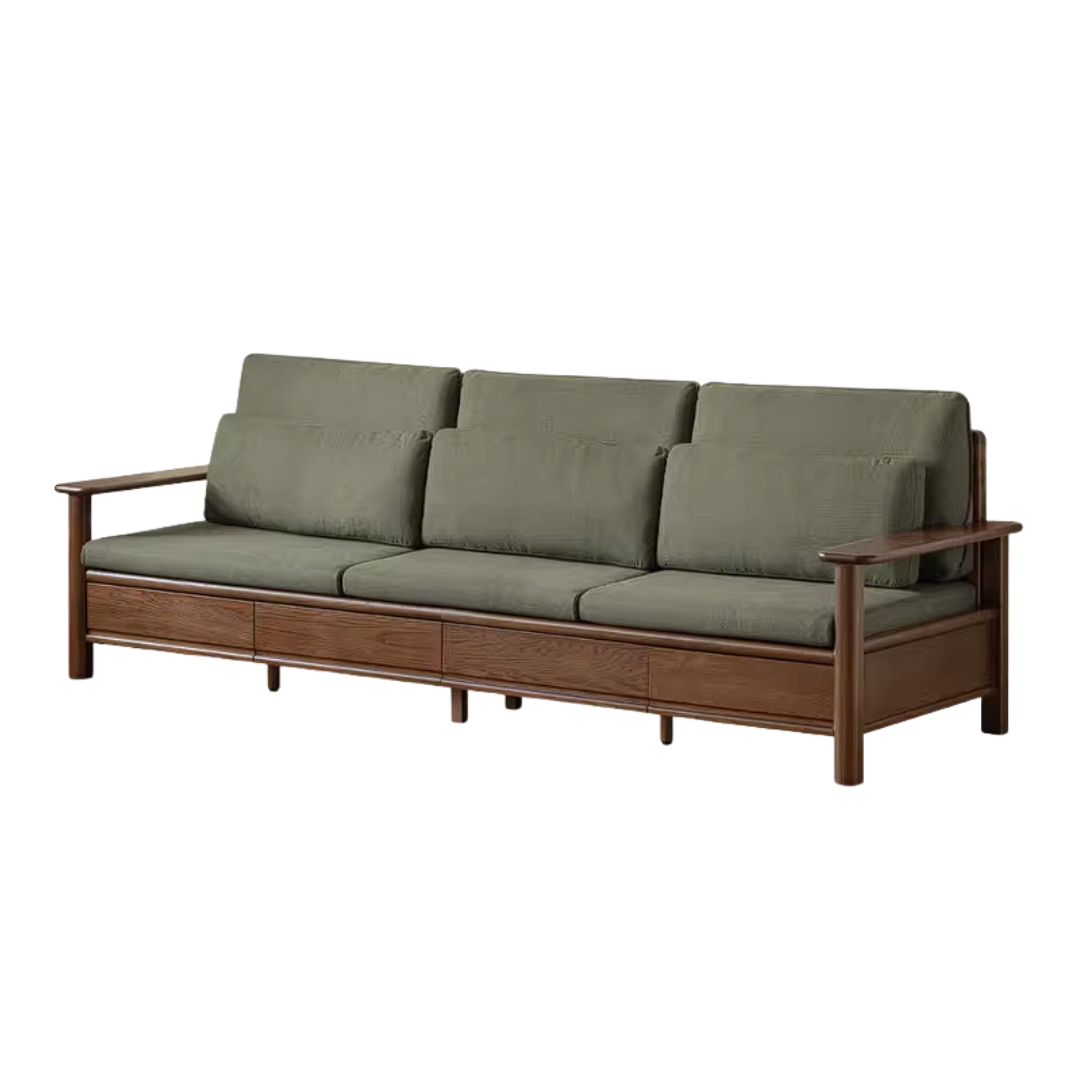 Oak Solid Wood Sofa with Storage Function Design