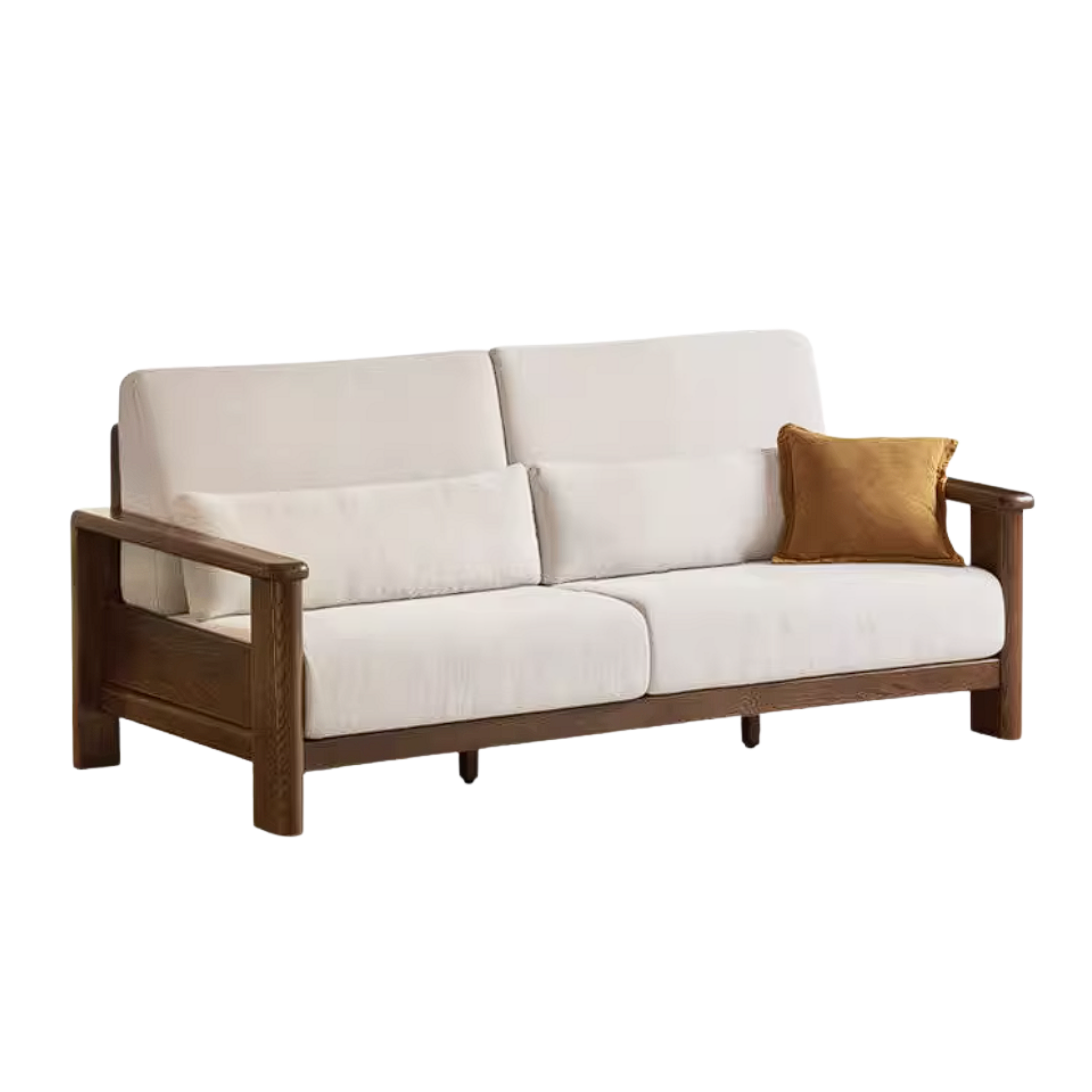 Oak Solid Wood Sofa with Modern Casual Style