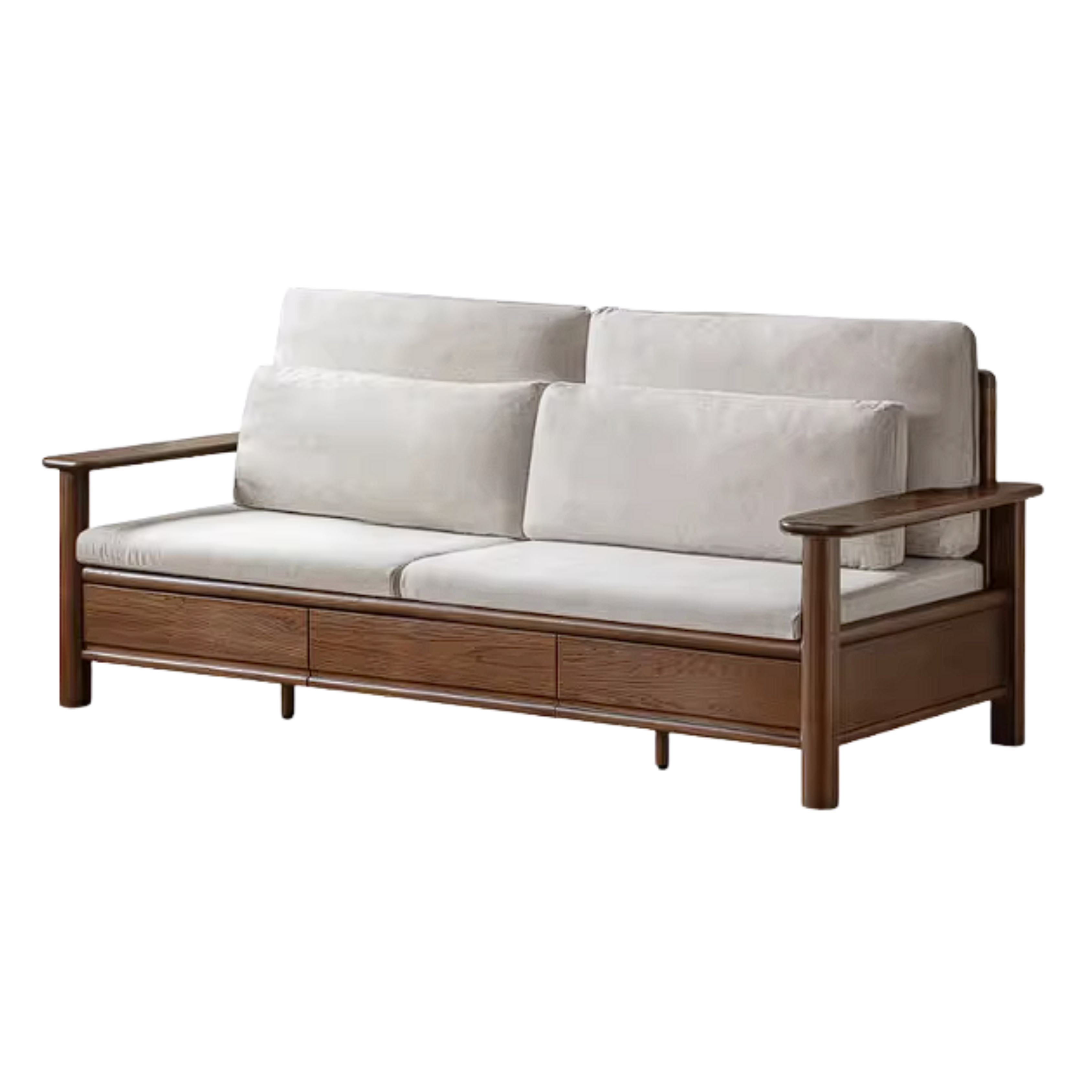 Oak Solid Wood Sofa with Storage Function Design