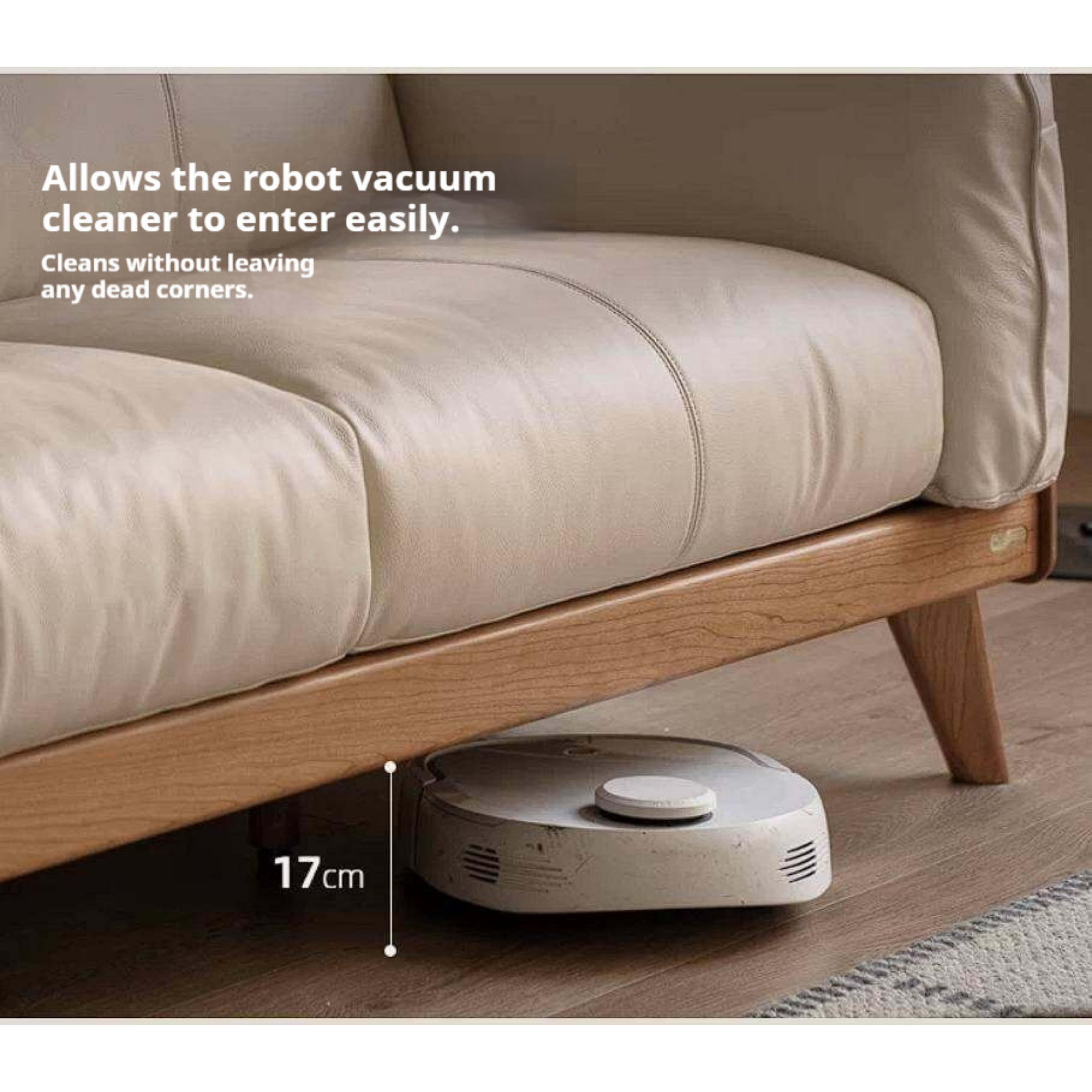 Cherry Wood Solid Wood Sofa Adjustable Headrest Genuine leather, fabric