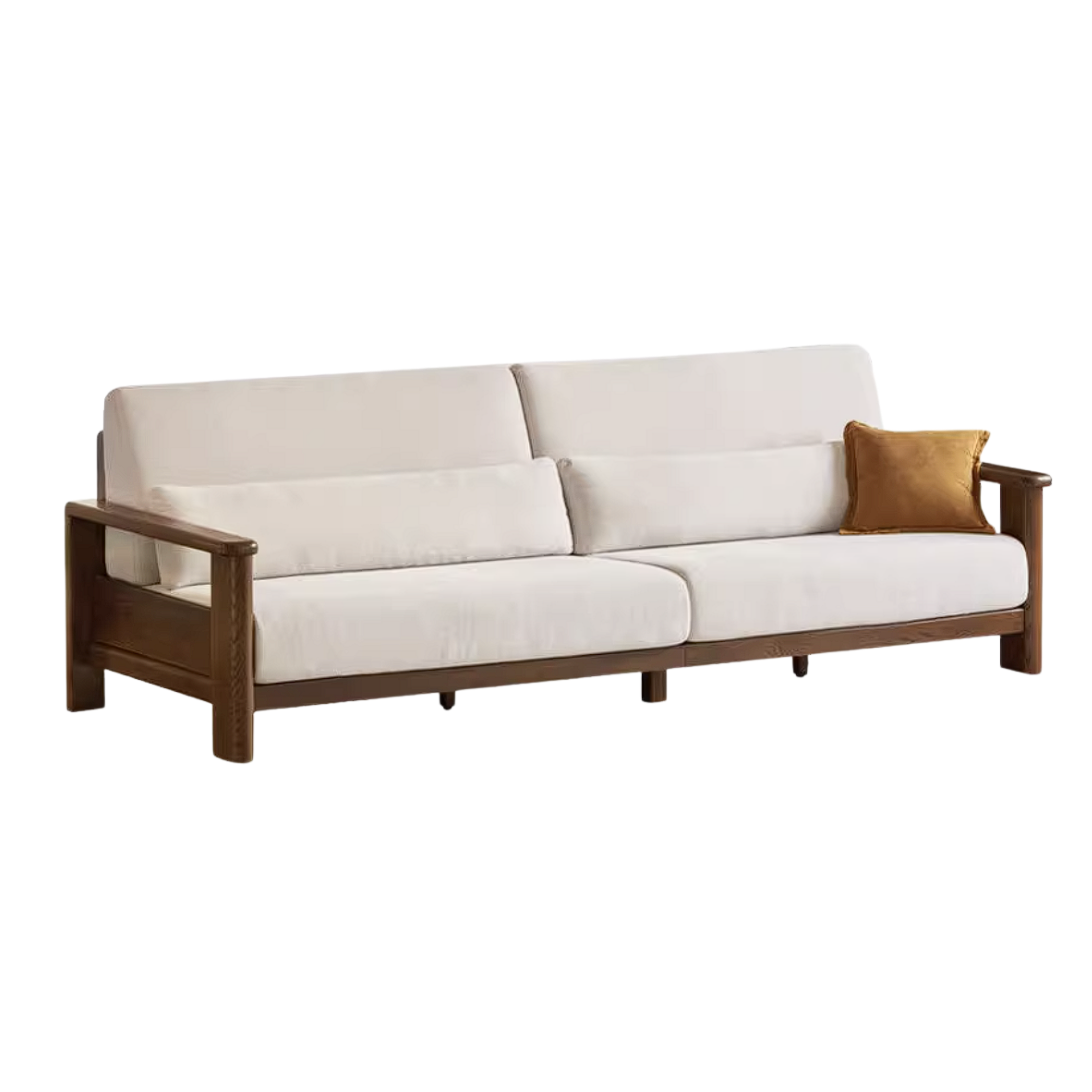 Oak Solid Wood Sofa with Modern Casual Style