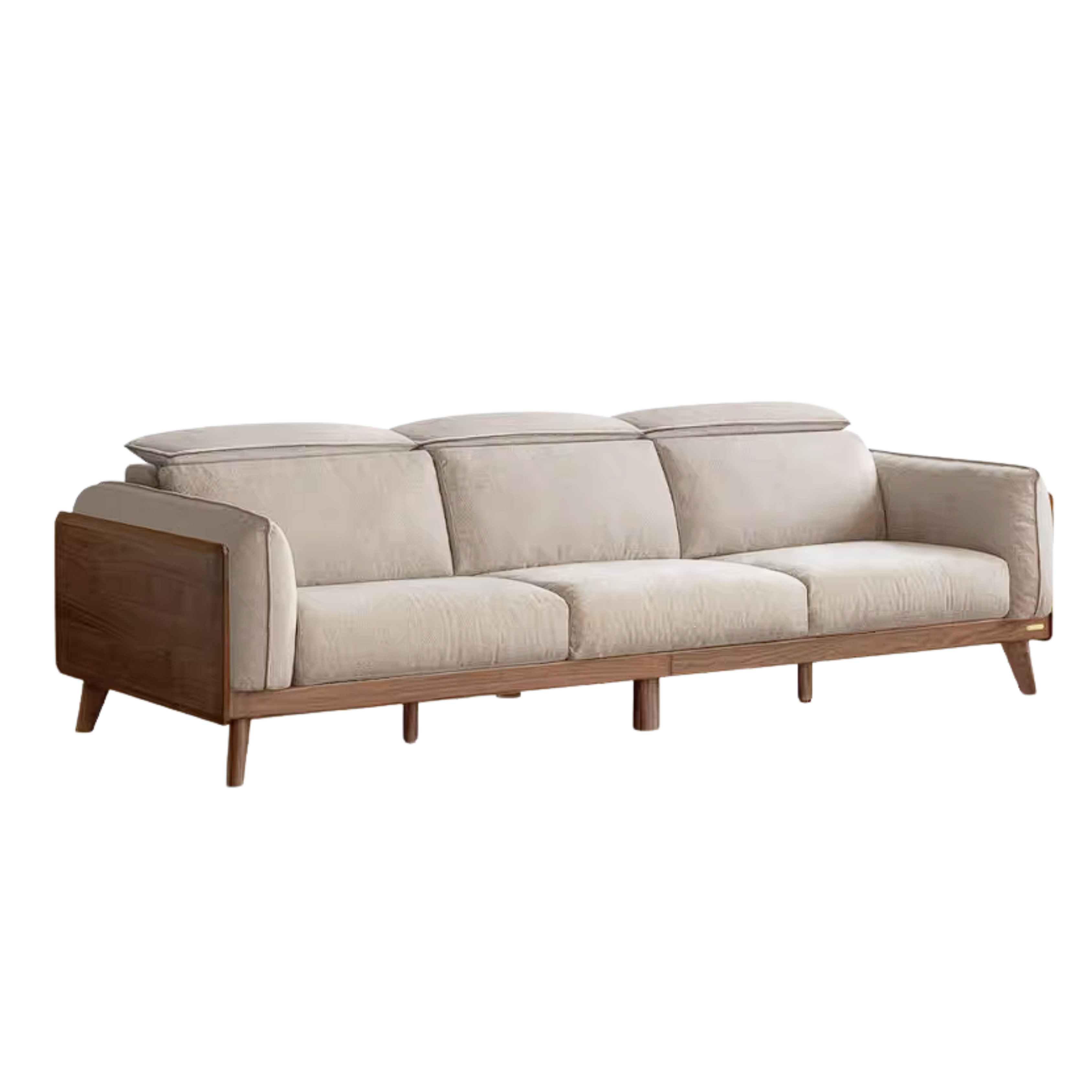 Black Walnut Solid Wood Sofa Genuine leather, fabric with Italian Light Luxury high back Design