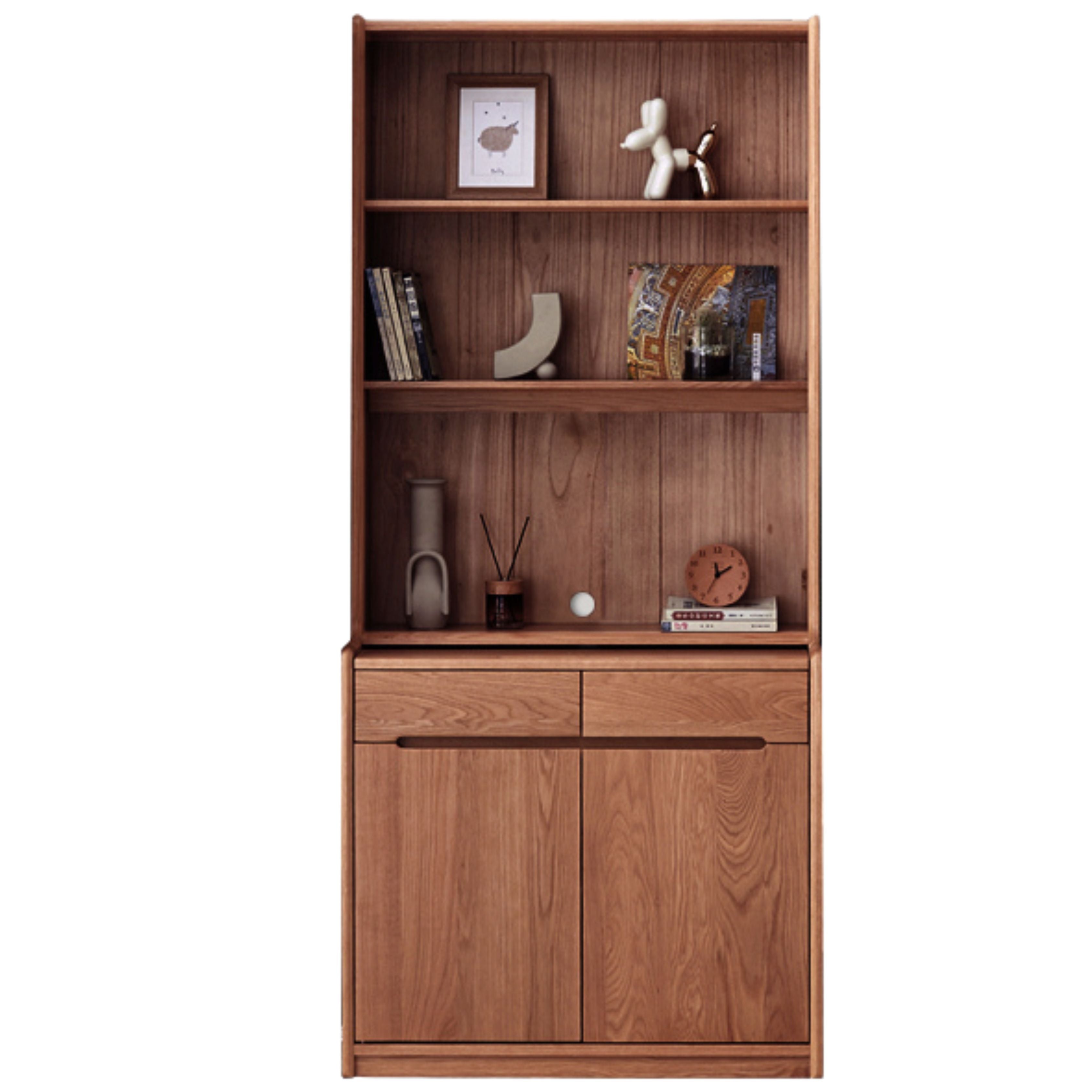 Oak Solid Wood Bookcase Free Combination Floor-to-ceiling Bookshelf