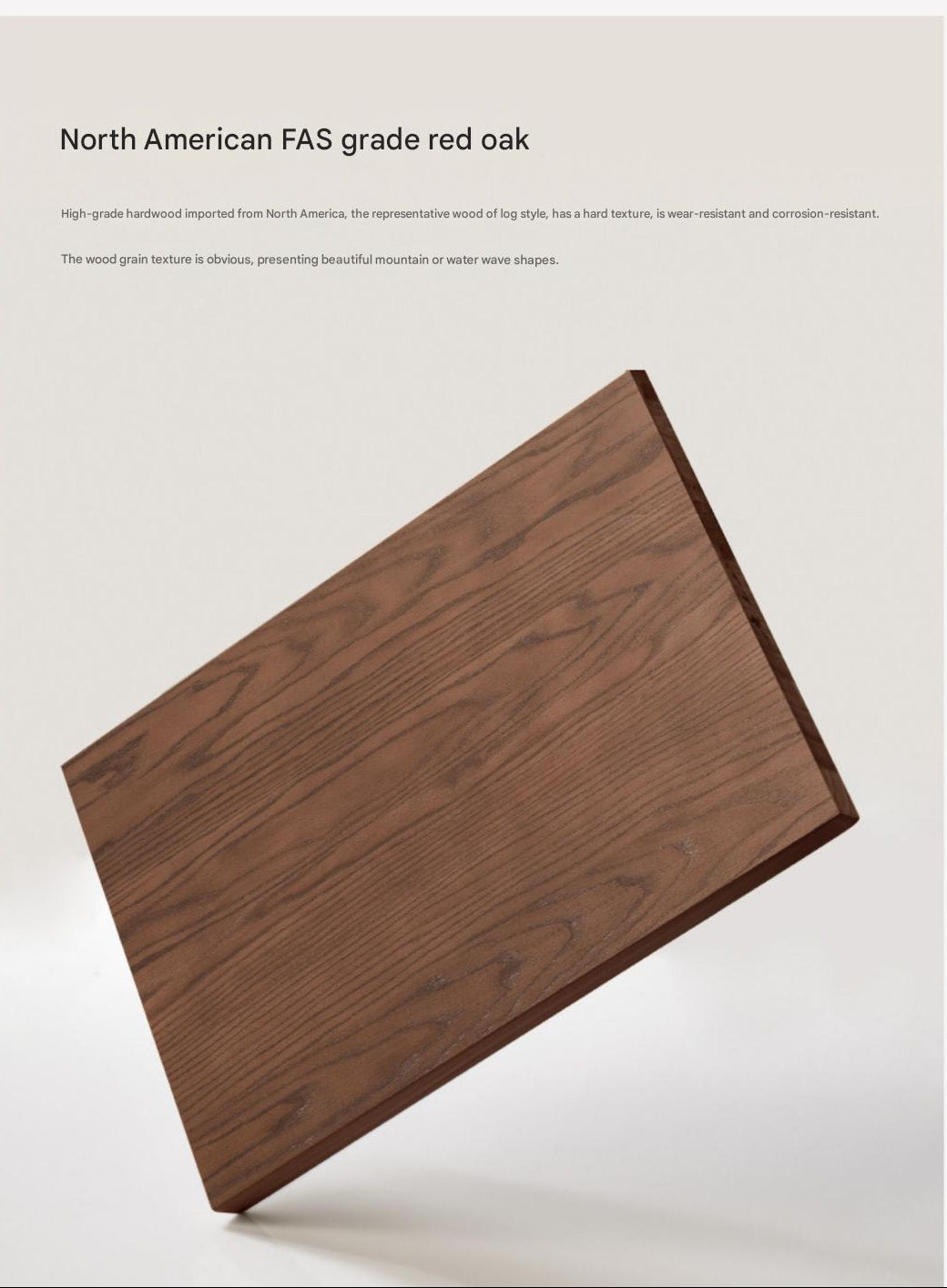 Oak, Solid Rubberwood Modern Side Cabinet.