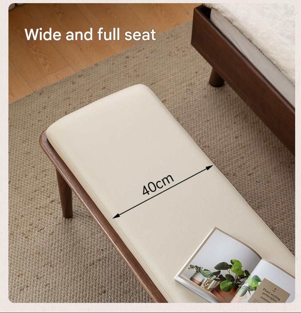 Black Walnut, Oak Solid Wood Soft Packed Bench