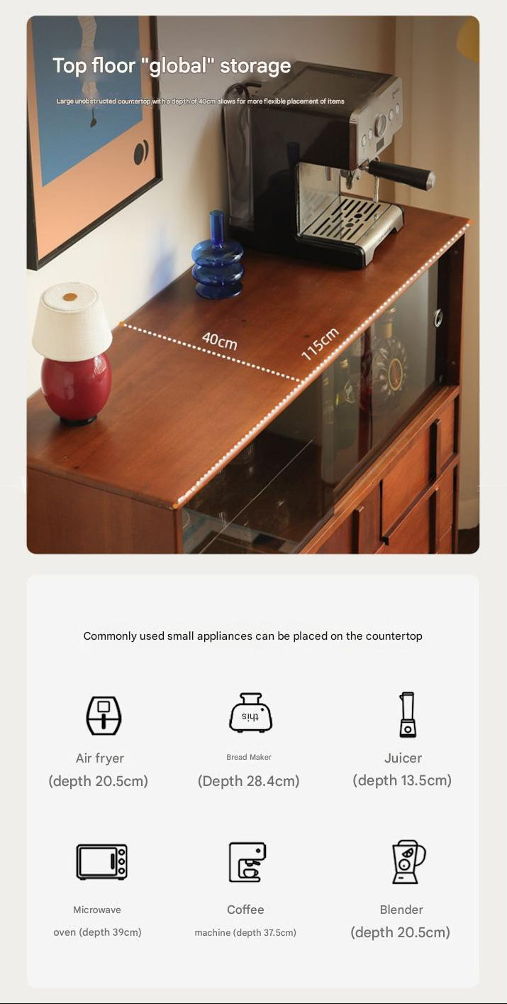 Poplar Solid Wood Medieval Style Side Cabinet.