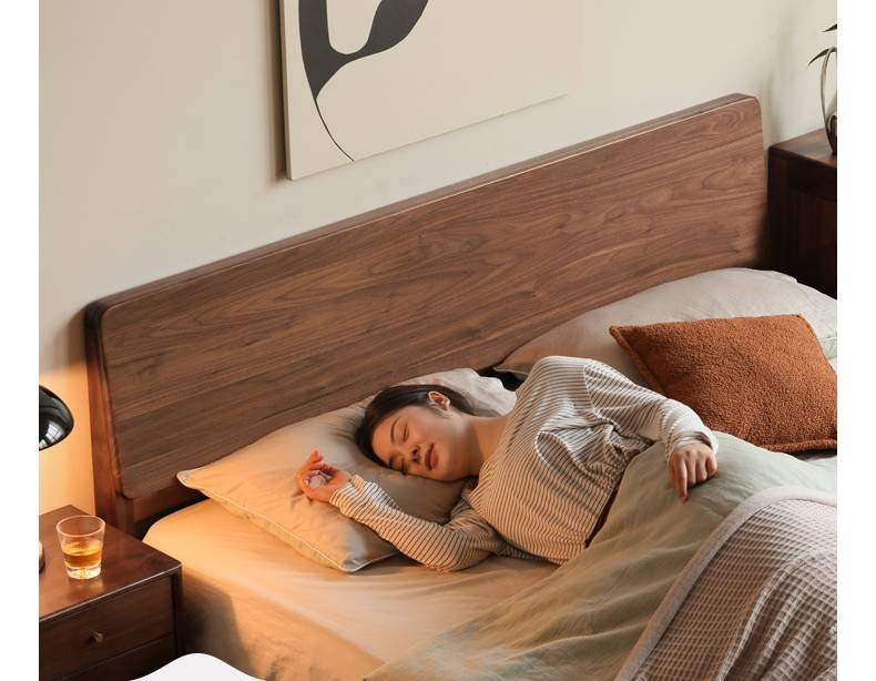 North American Black Walnut, Oak, Catalpa Solid Wood Modern Minimalist Bed