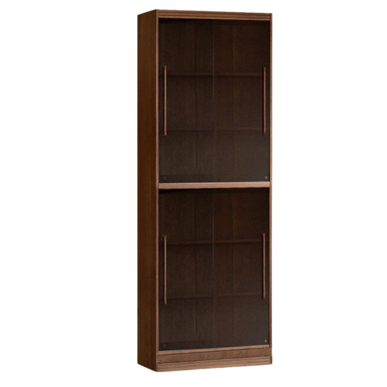 Black Walnut, Oak Solid Wood Floor-Standing Bookcase with Luxury Storage Cabinet