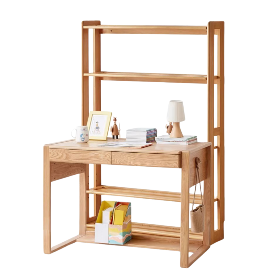 Beech, Oak solid wood Floor-to-ceiling bookshelf, toy storage