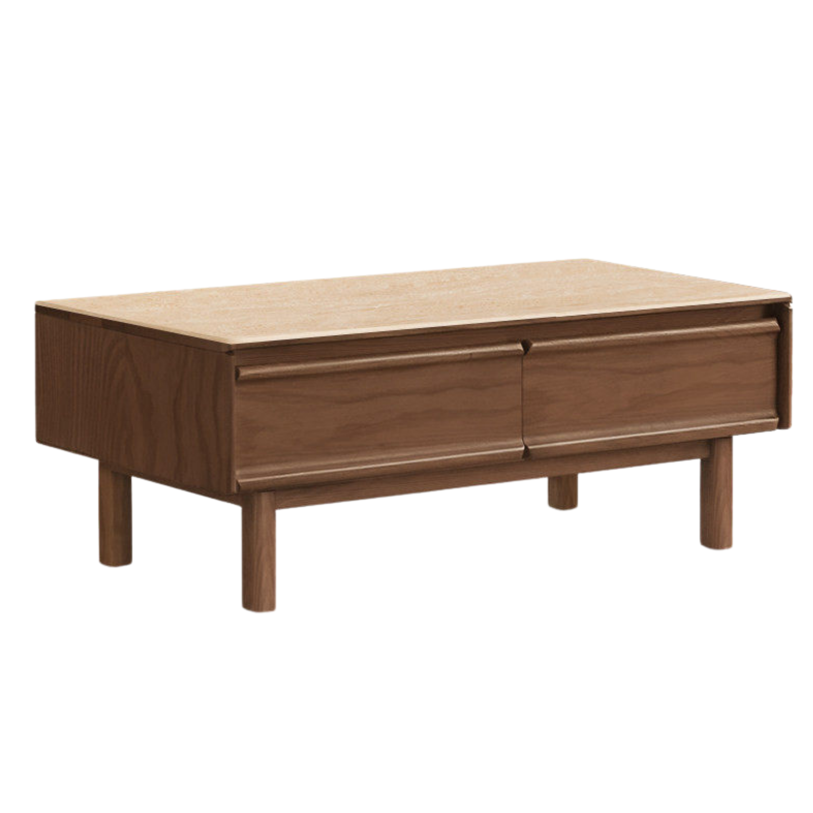 Black Walnut, Ash, Oak Solid Wood, Solid Longan Hardwood Modern Coffee Table