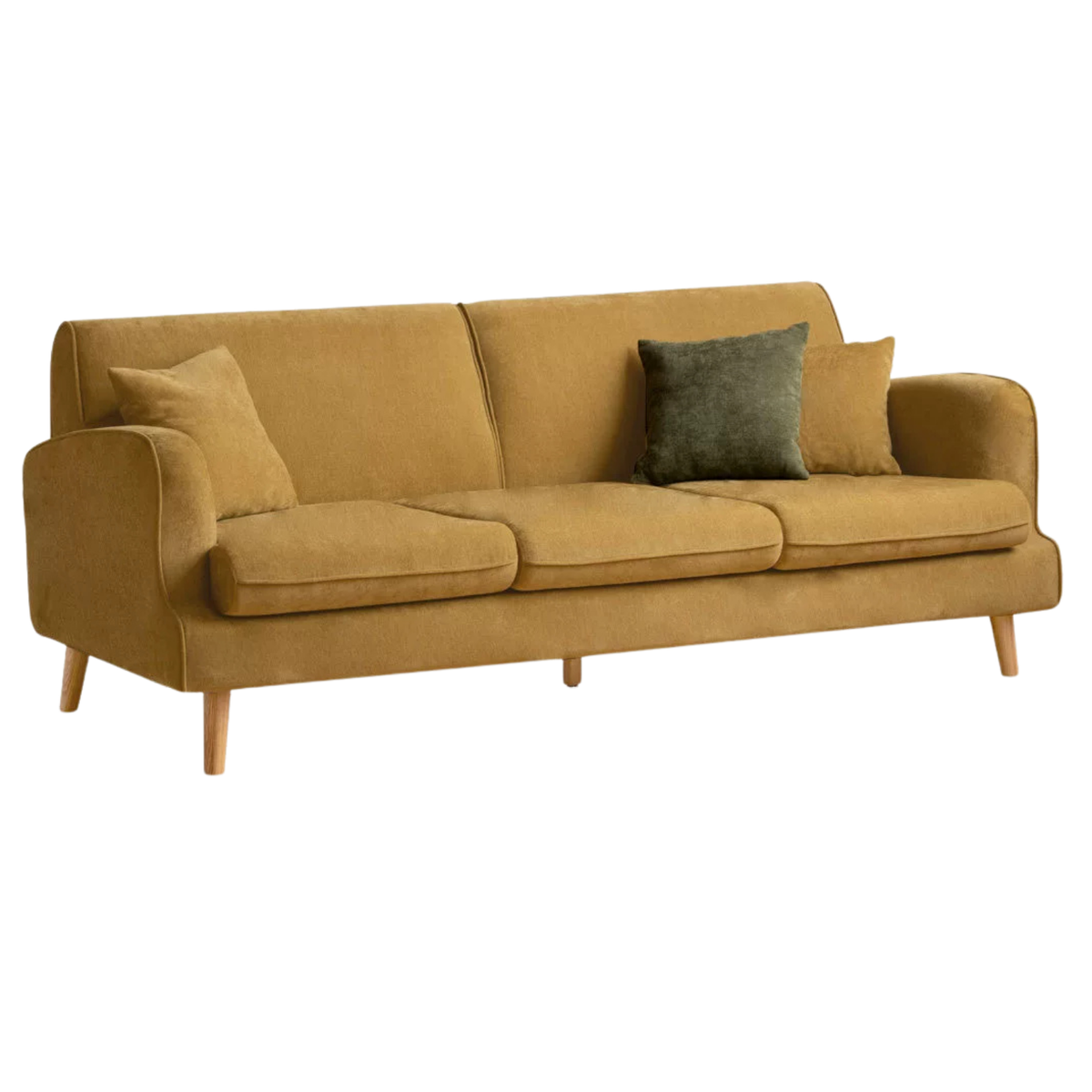 Compact Track Arm Sofa with Tapered Wood Legs