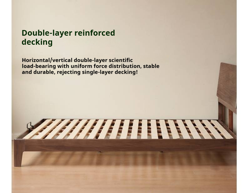 North American Black Walnut, Oak, Catalpa Solid Wood Modern Minimalist Bed