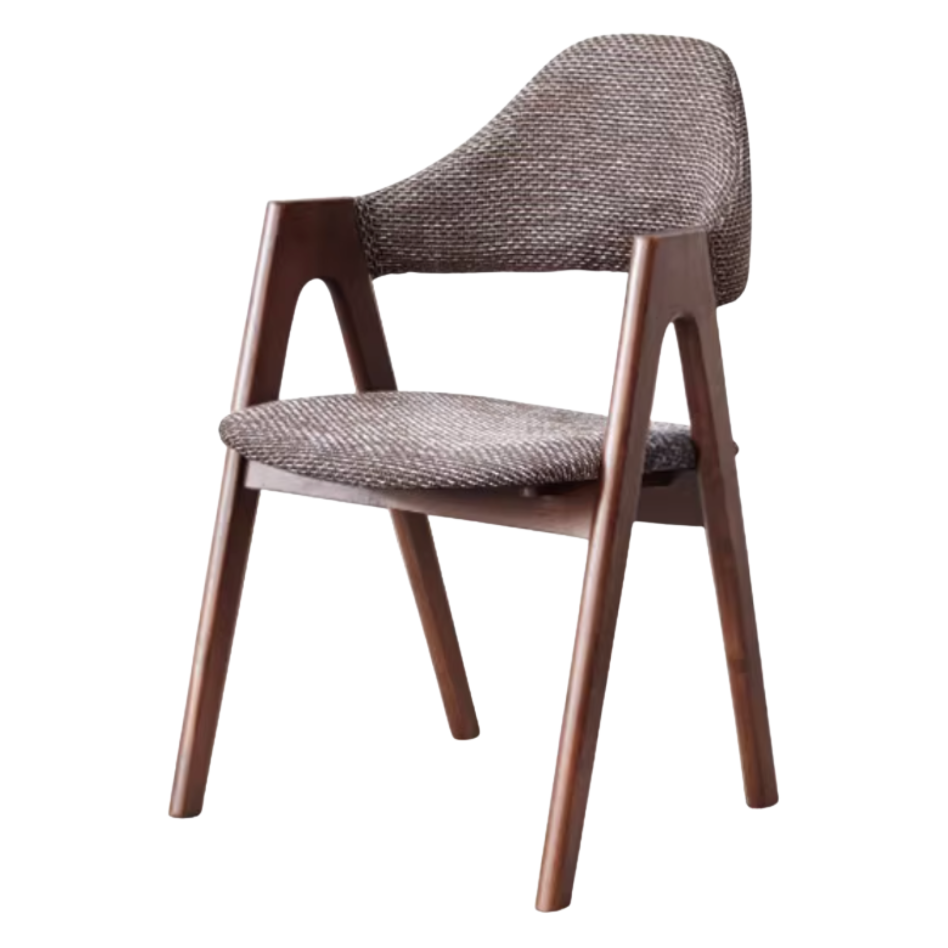 Black Walnut, Rubberwood, Oak Solid Wood Organic Leather Armchair 4 pcs- USA