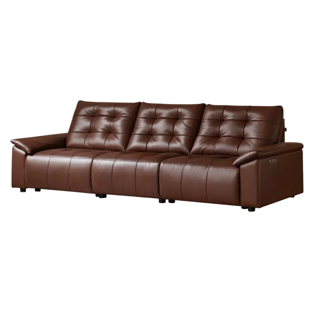 Genuine Leather Zero-Wall Recliner – Piano-Key Electric Sofa