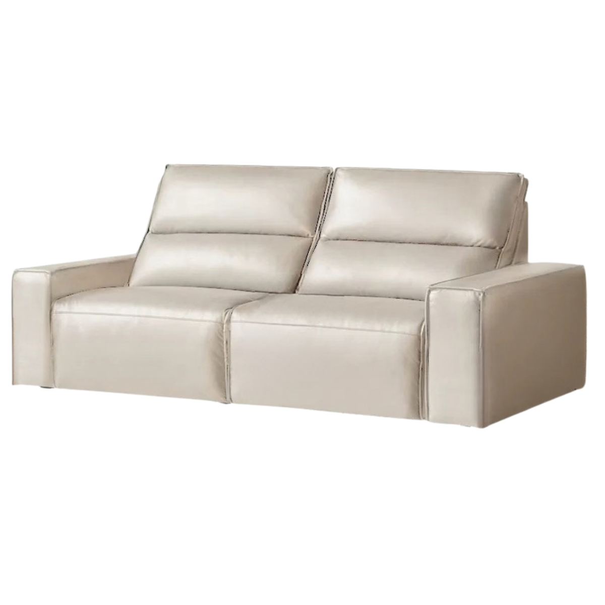 Genuine Leather Power Reclining Sofa with Adjustable Headrests and USB Charging