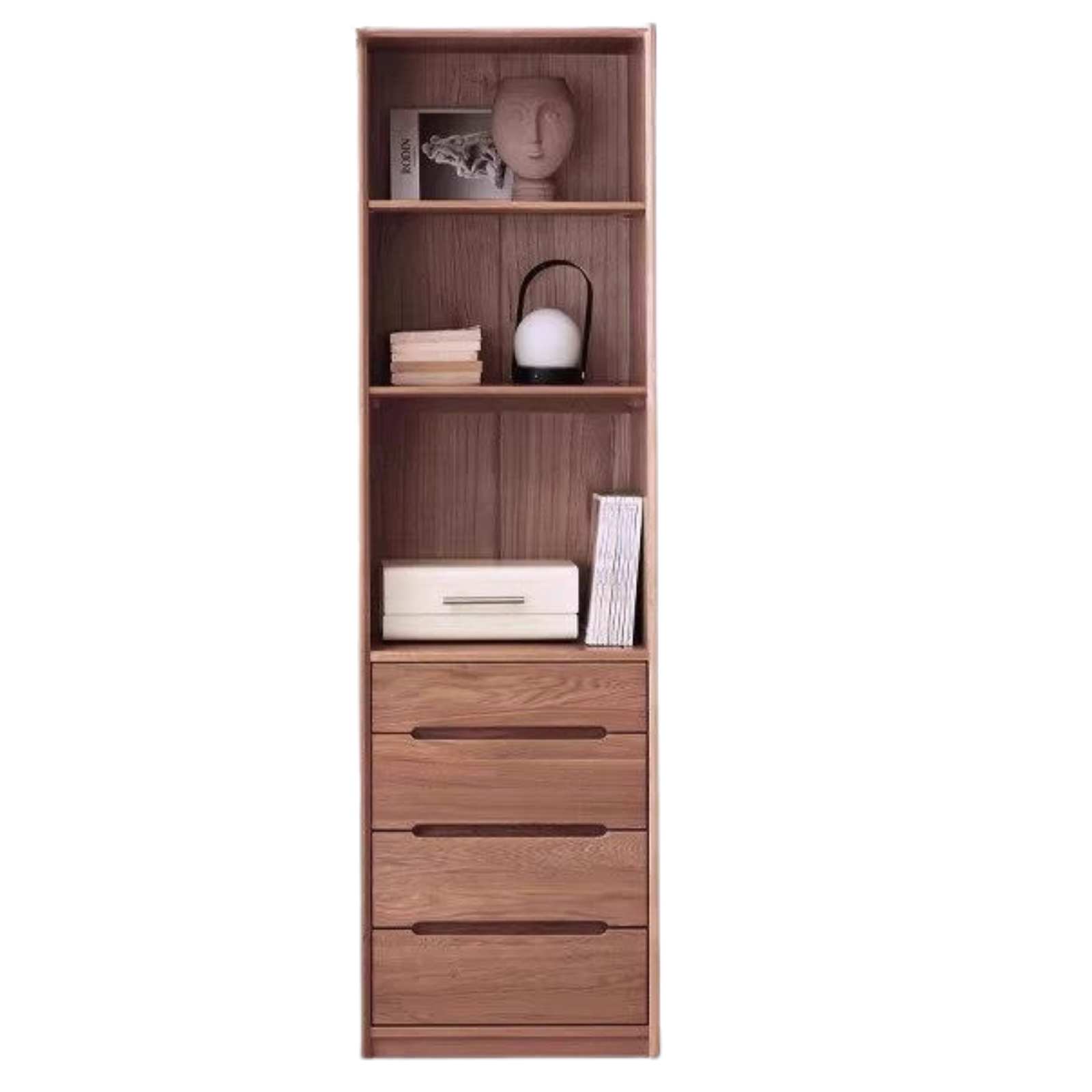 Oak Solid Wood Bookcase Free Combination Floor-to-ceiling Bookshelf