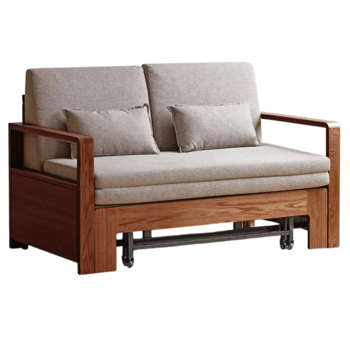 Oak, Ash Solid Wood Modern Dual-Use Sofa Bed