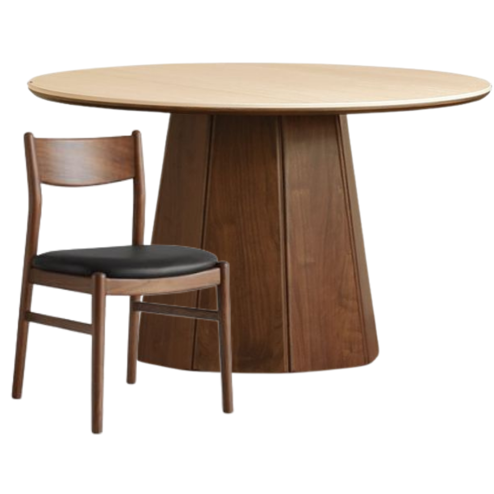 Black Walnut Solid Wood Round Slab Dining Table