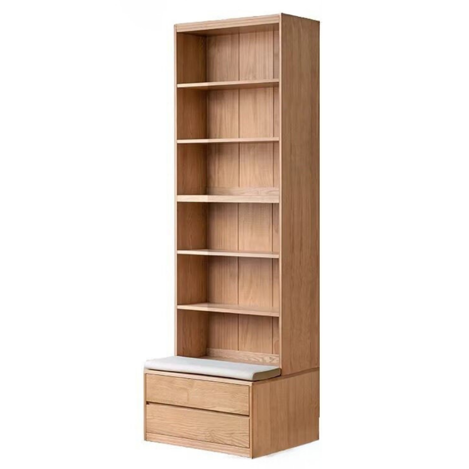Ash, Oak Solid Wood Modern Combination Bookcase Integrated Card Seat
