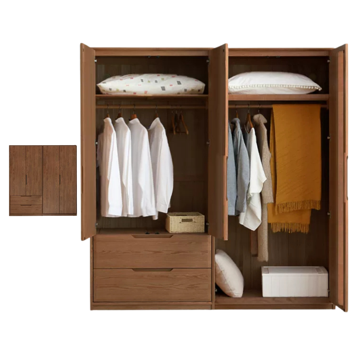 Oak, Ash Solid Wood minimalist Wardrobe