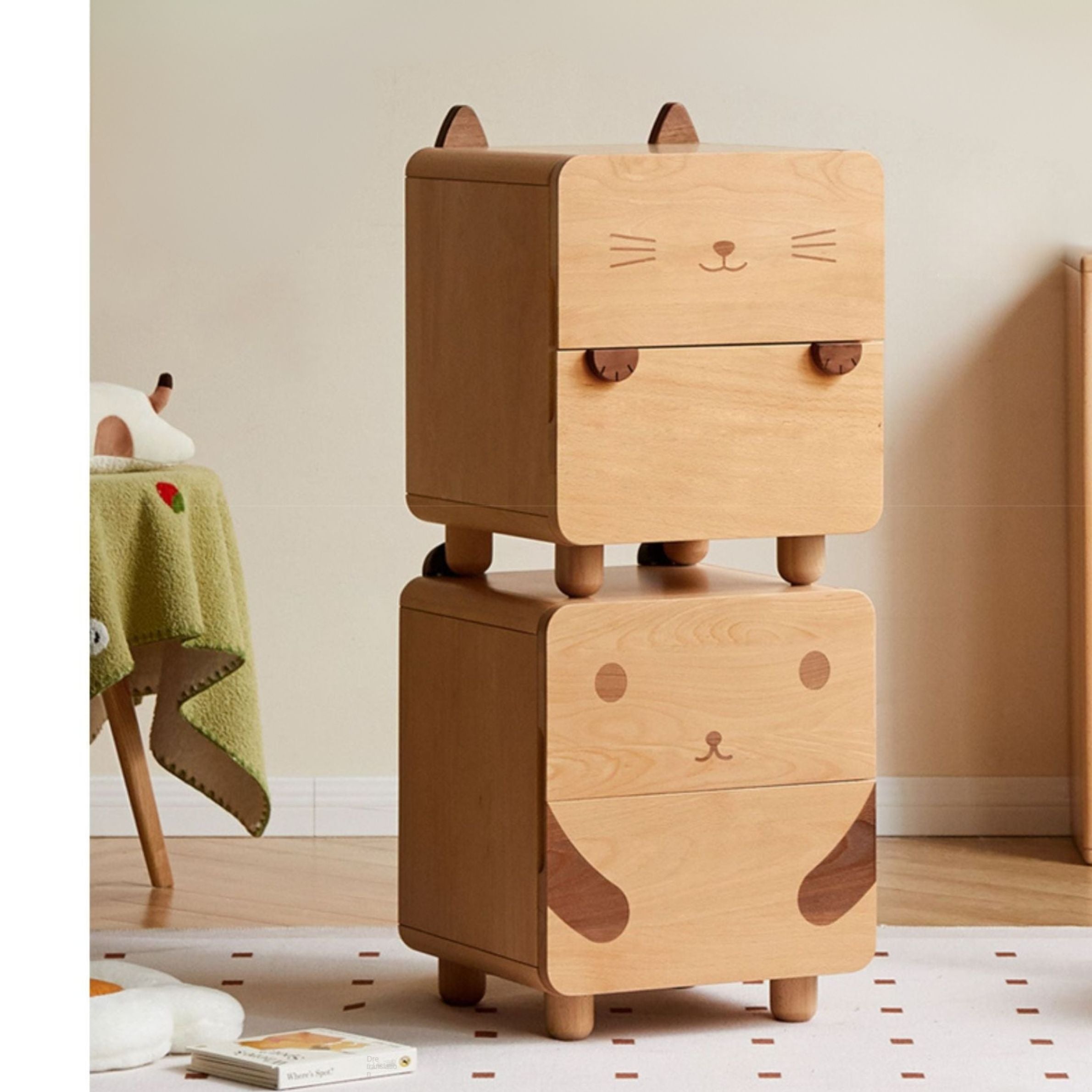 Beech Solid Wood Children's Nightstand