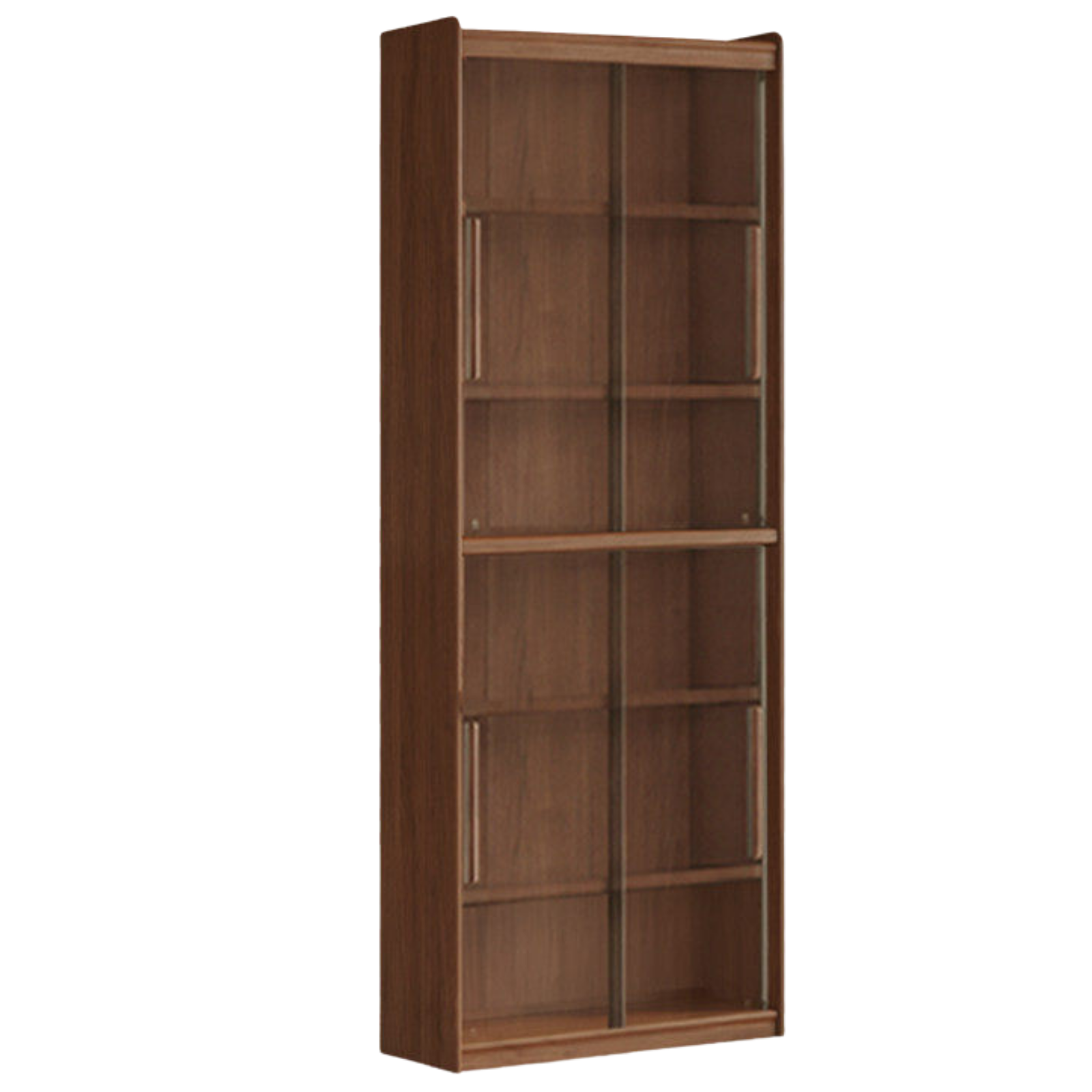 Black Walnut Solid Wood Integrated Wall Bookcase with Floor Display