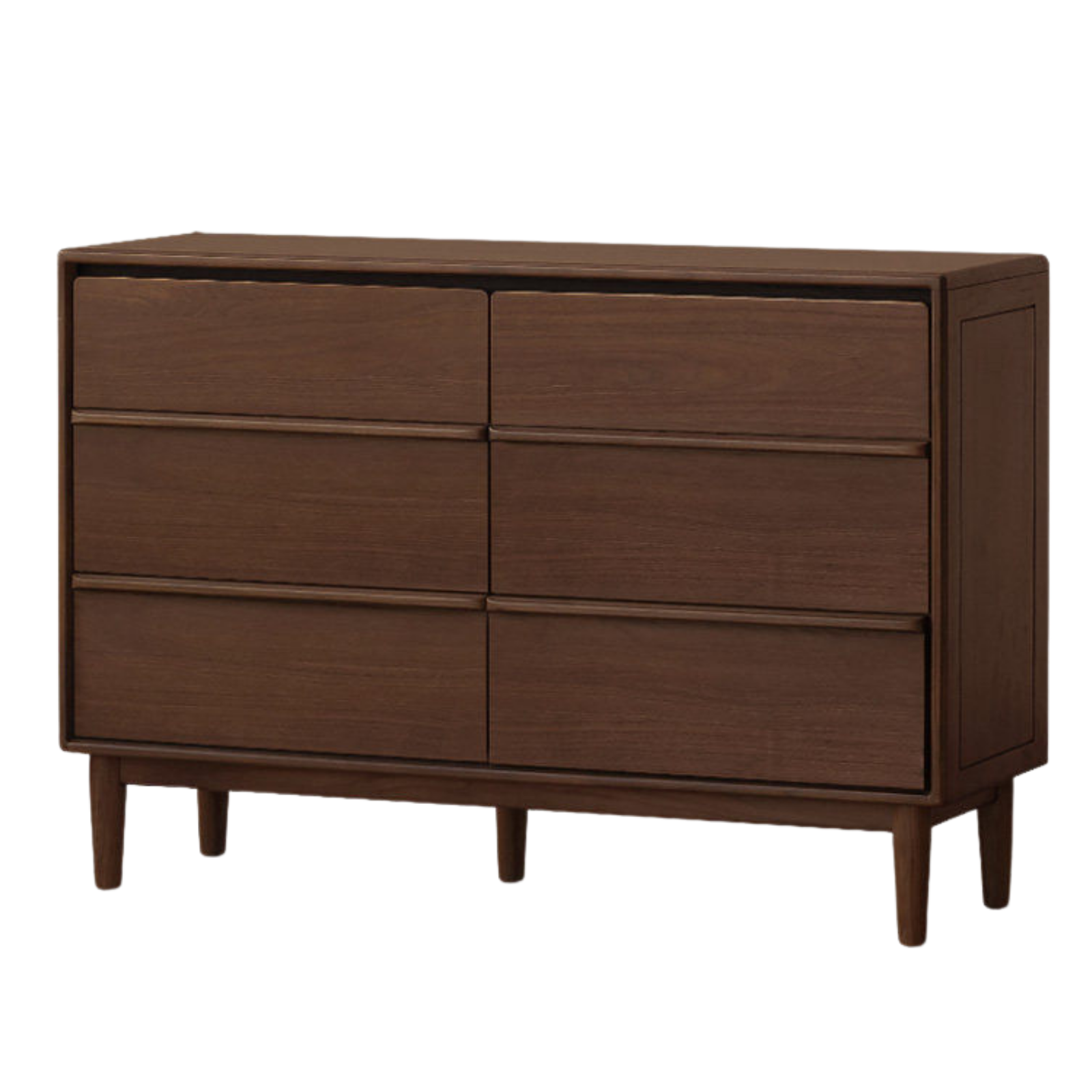 Black Walnut, Sandalwood Solid Wood, Solid Longan Hardwood Italian Light Luxury Chest of Drawers